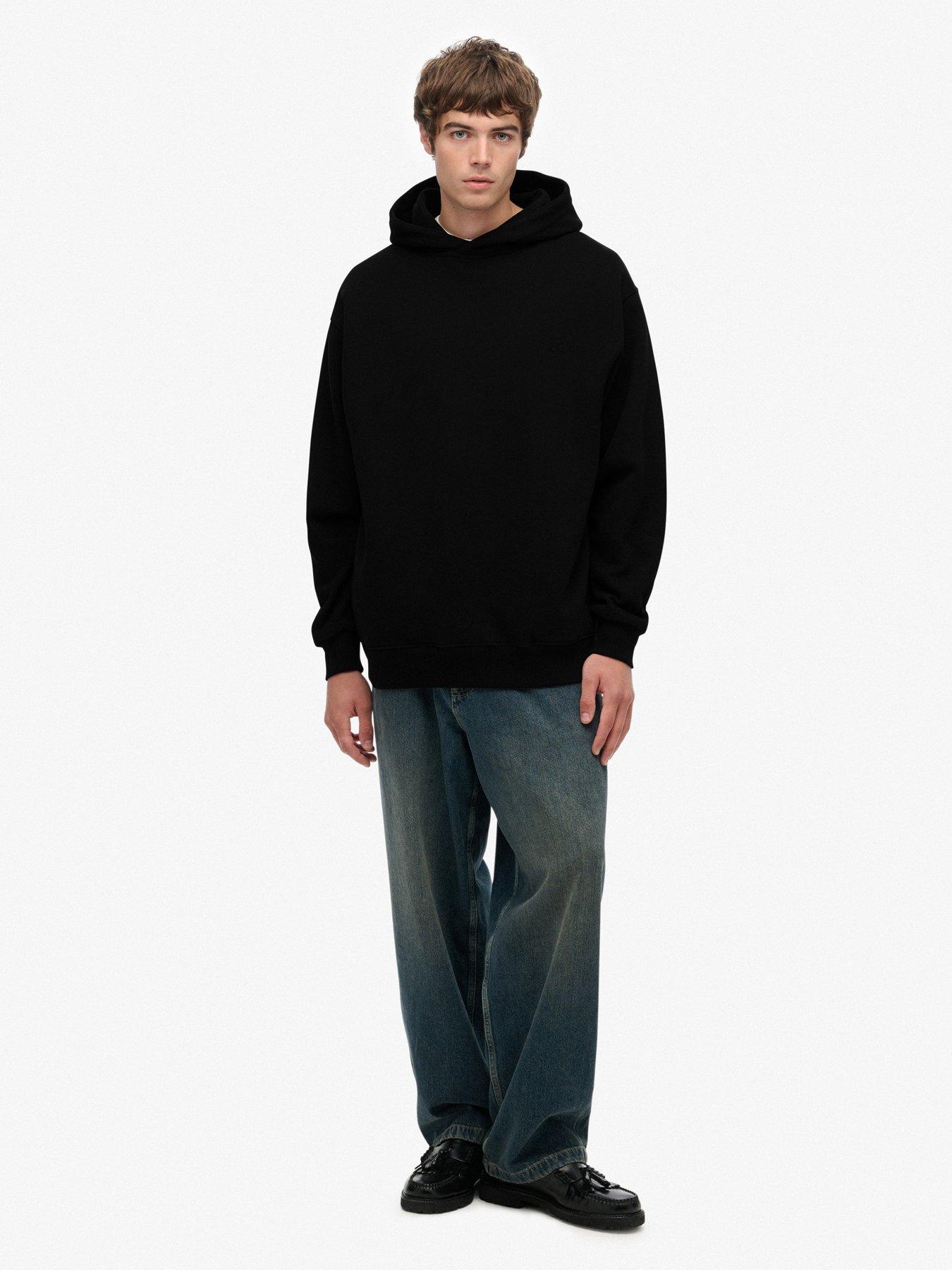  image of superdry-oversized-hoodie-black