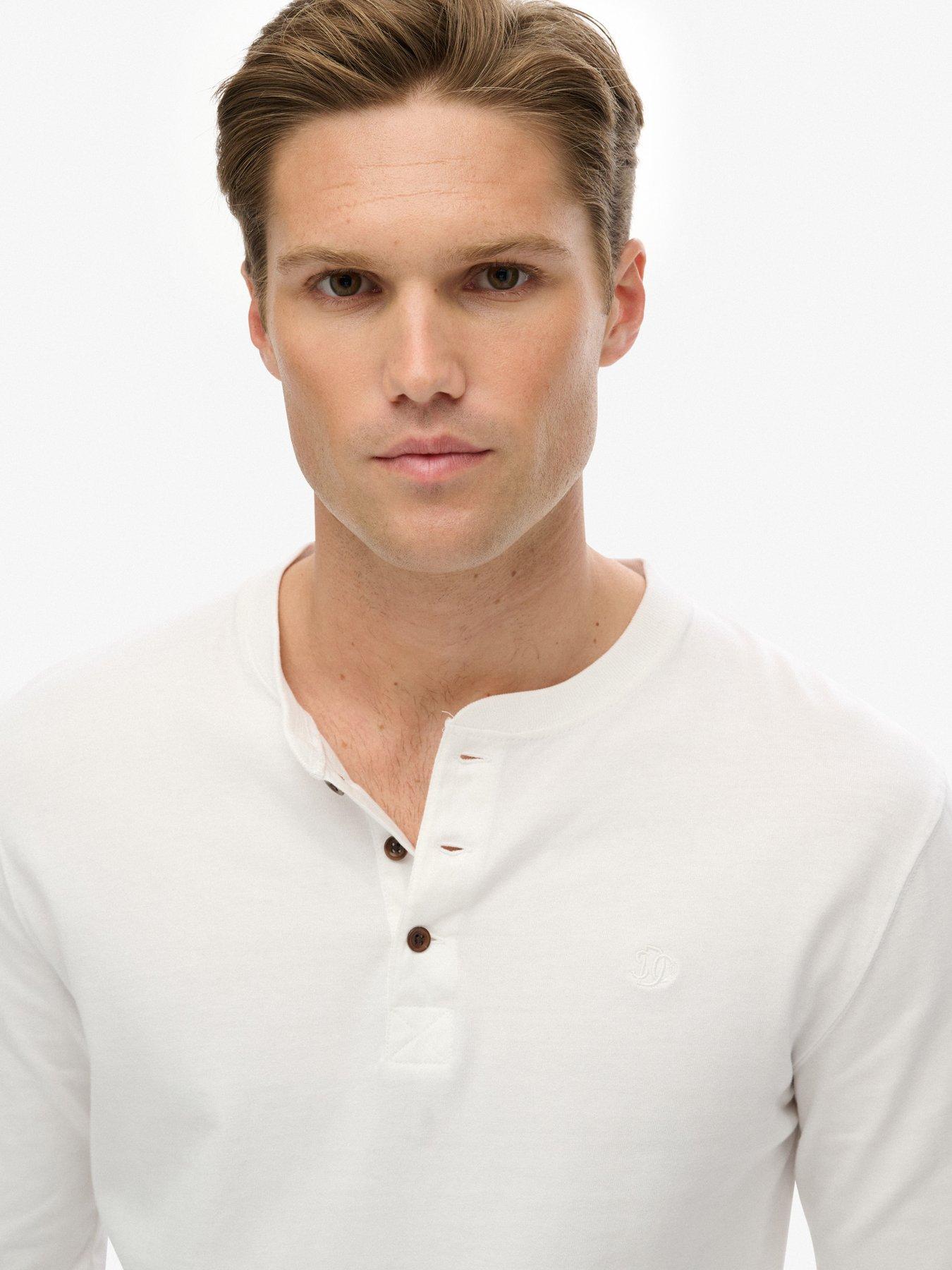  image of superdry-classic-essential-grandad-long-sleeve-t-shirt