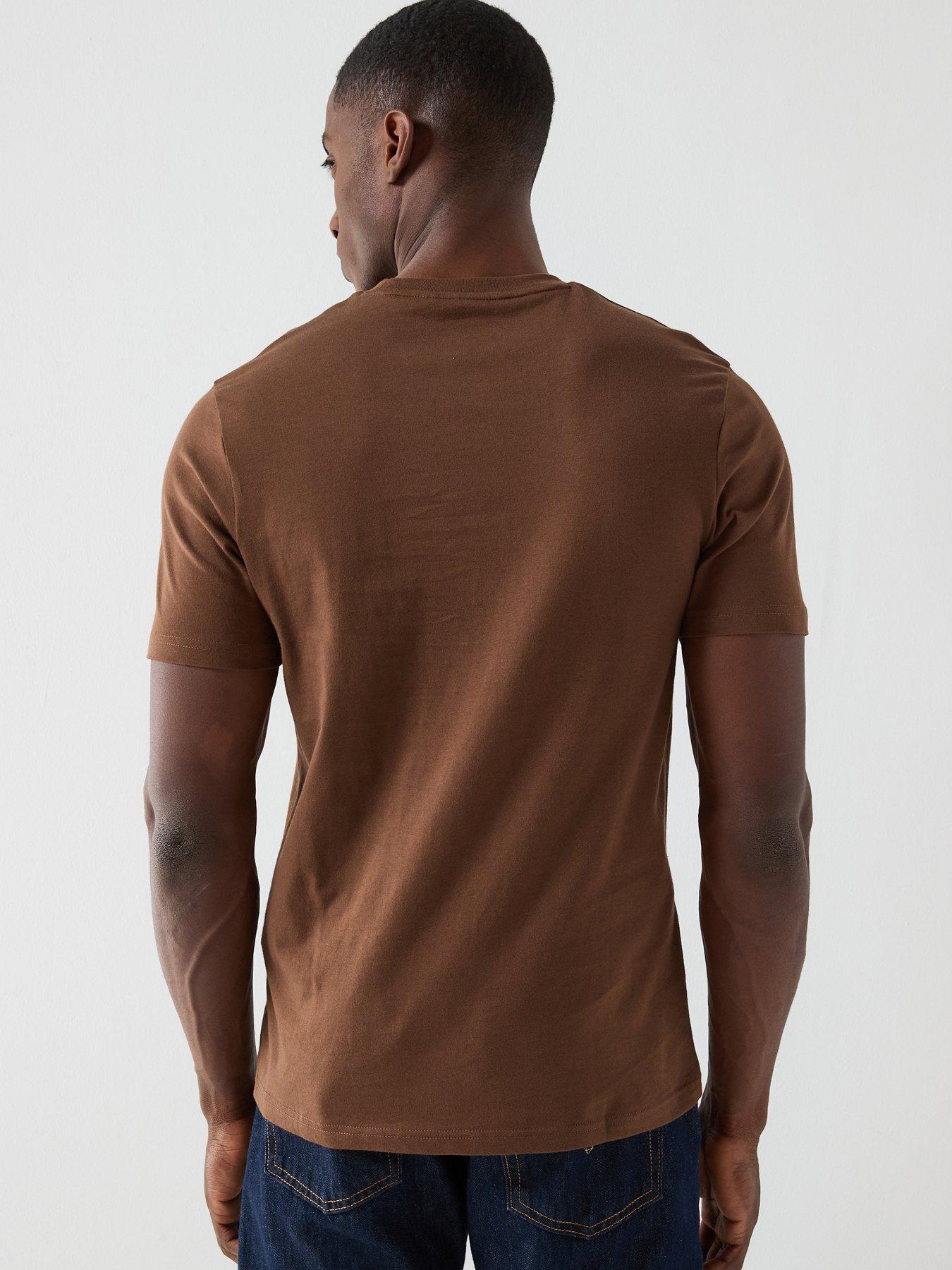  image of lyle-scott-plain-t-shirt-brown