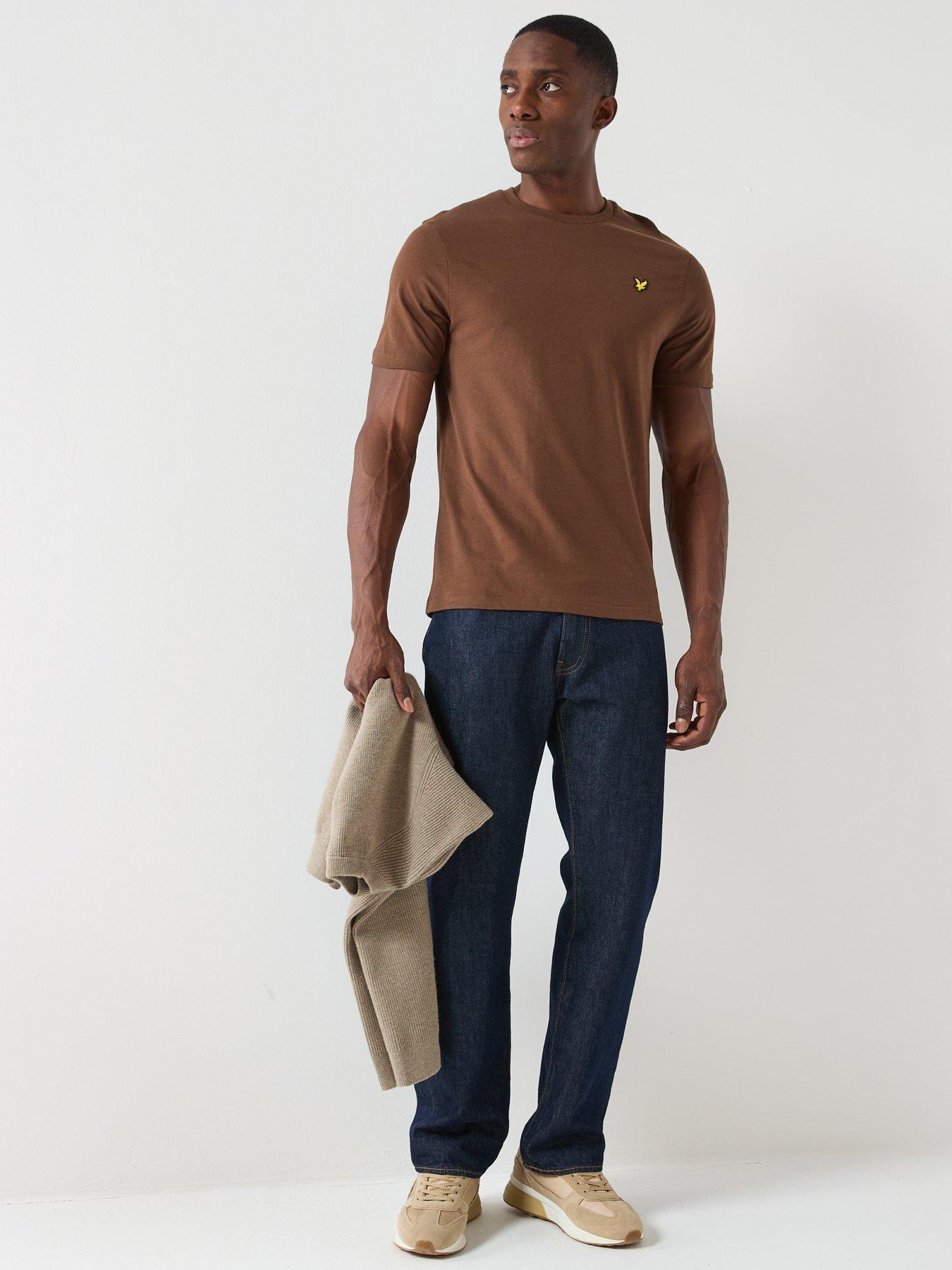  image of lyle-scott-plain-t-shirt-brown