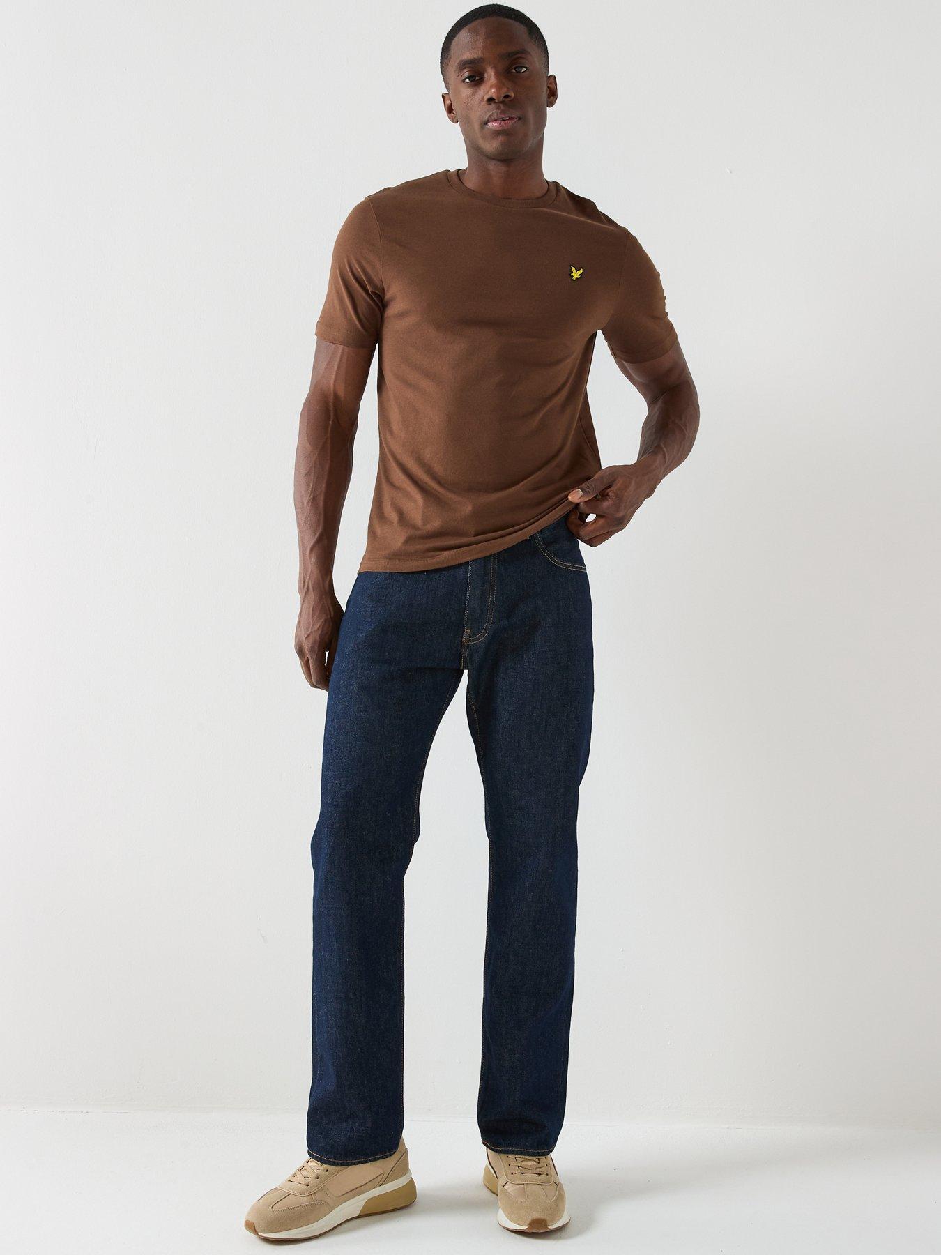  image of lyle-scott-plain-t-shirt-brown