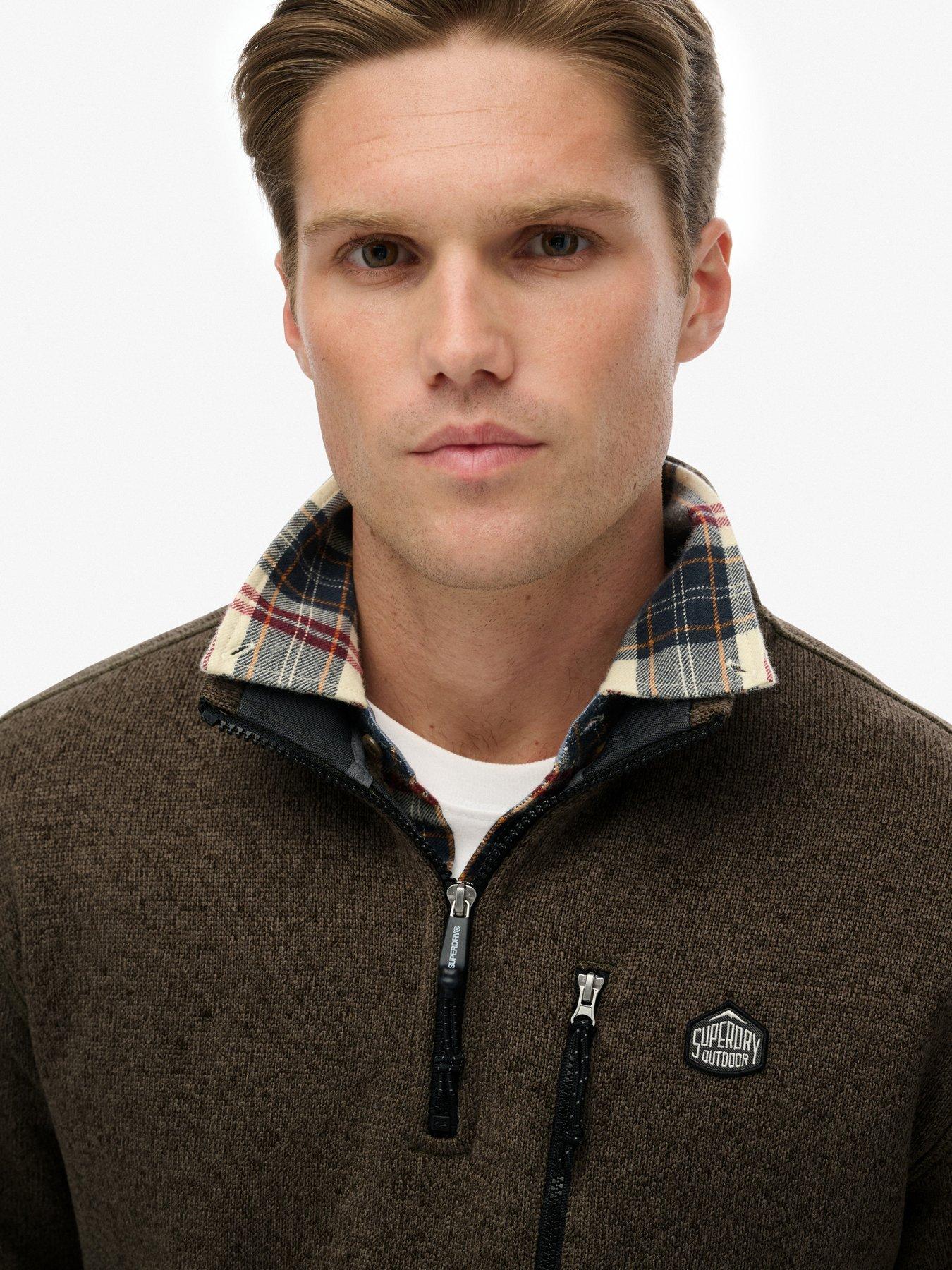 Image 4 of 6 of Superdry Storm Fleece Half Zip Sweat - Brown