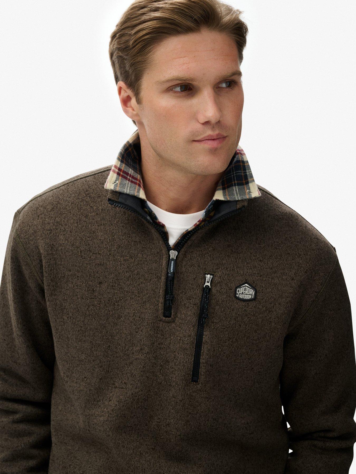 Image 5 of 6 of Superdry Storm Fleece Half Zip Sweat - Brown