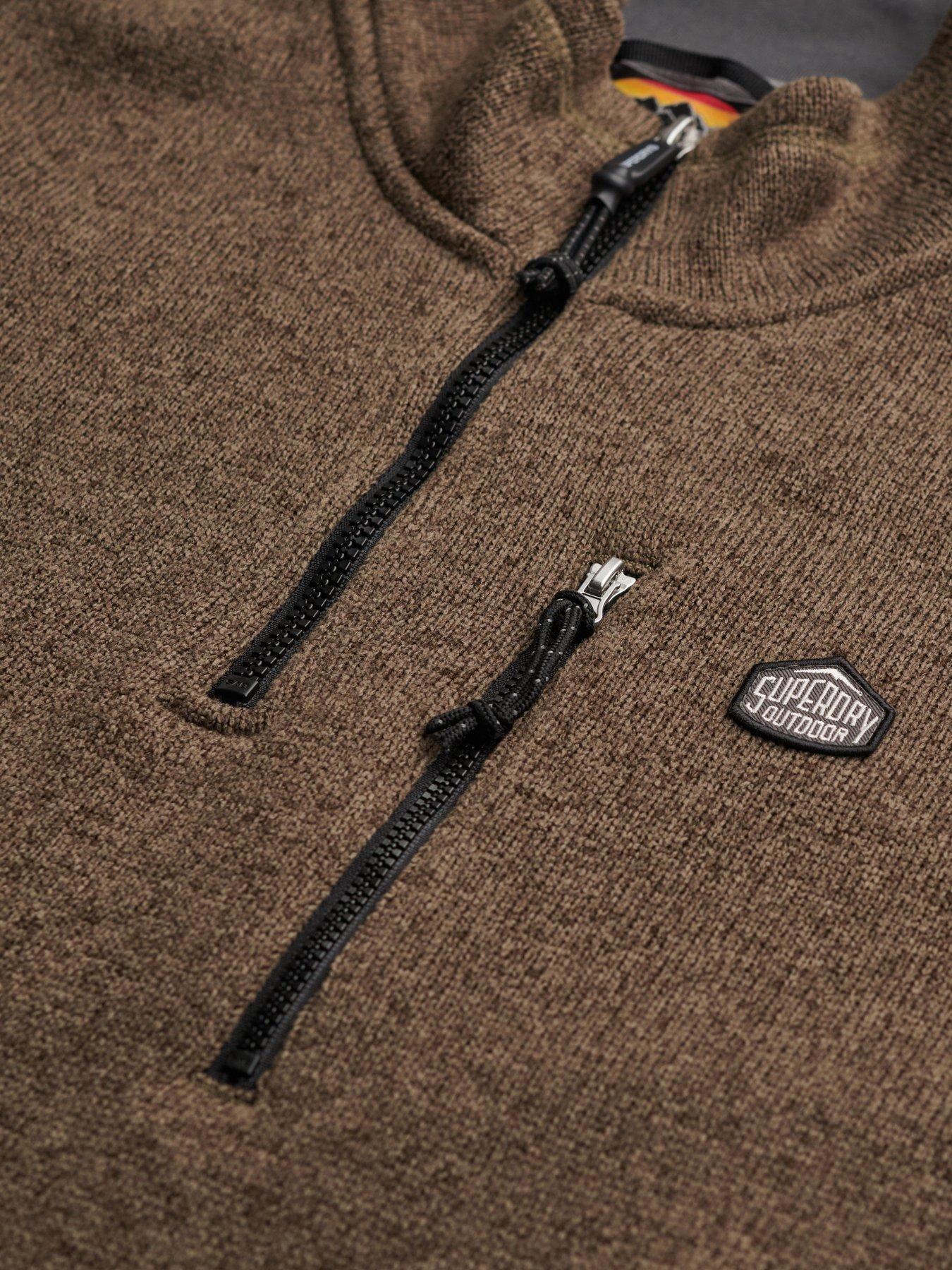 Image 6 of 6 of Superdry Storm Fleece Half Zip Sweat - Brown