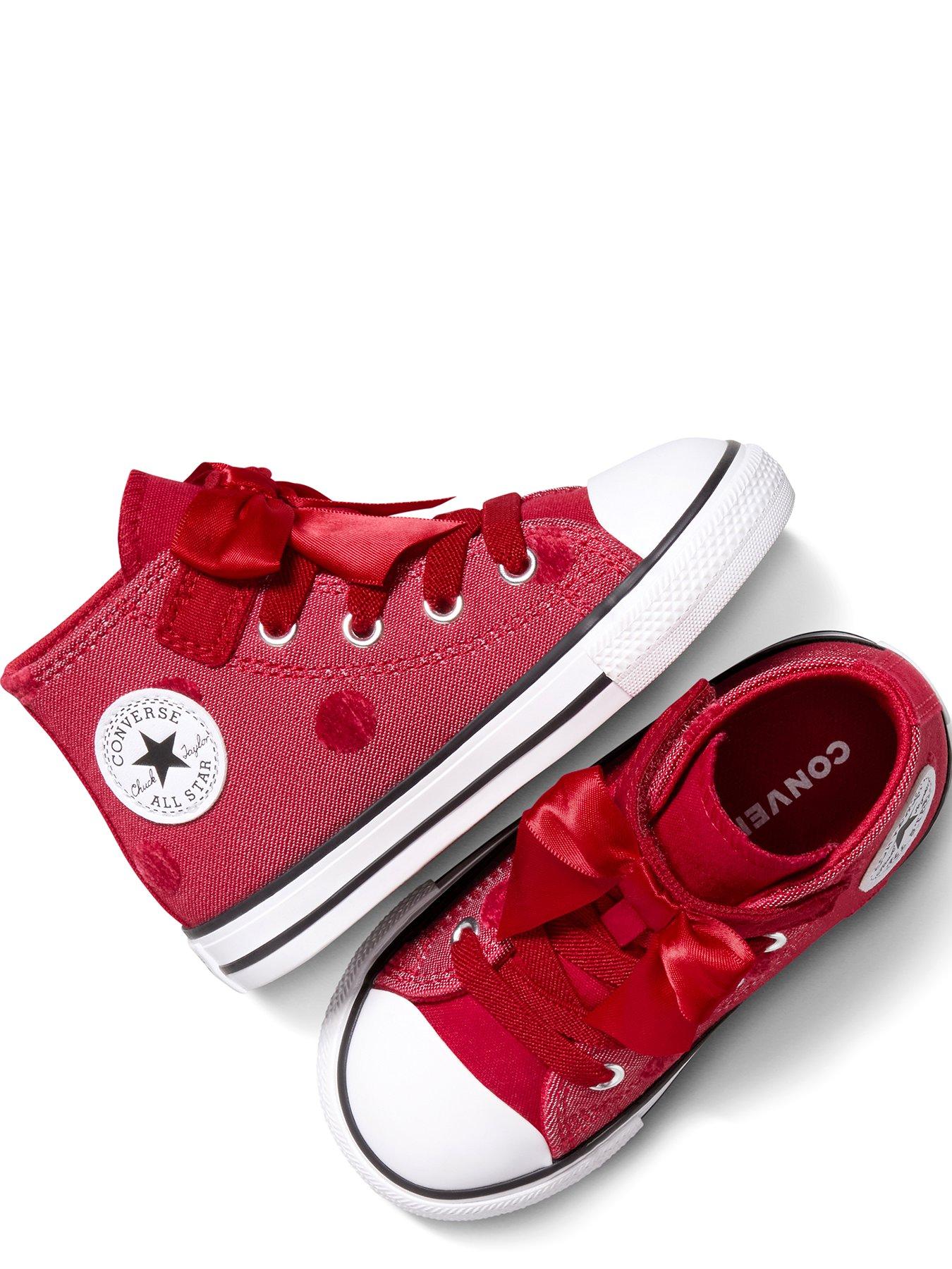  image of converse-infant-chuck-taylor-all-star-bow-easy-on-high-top-red