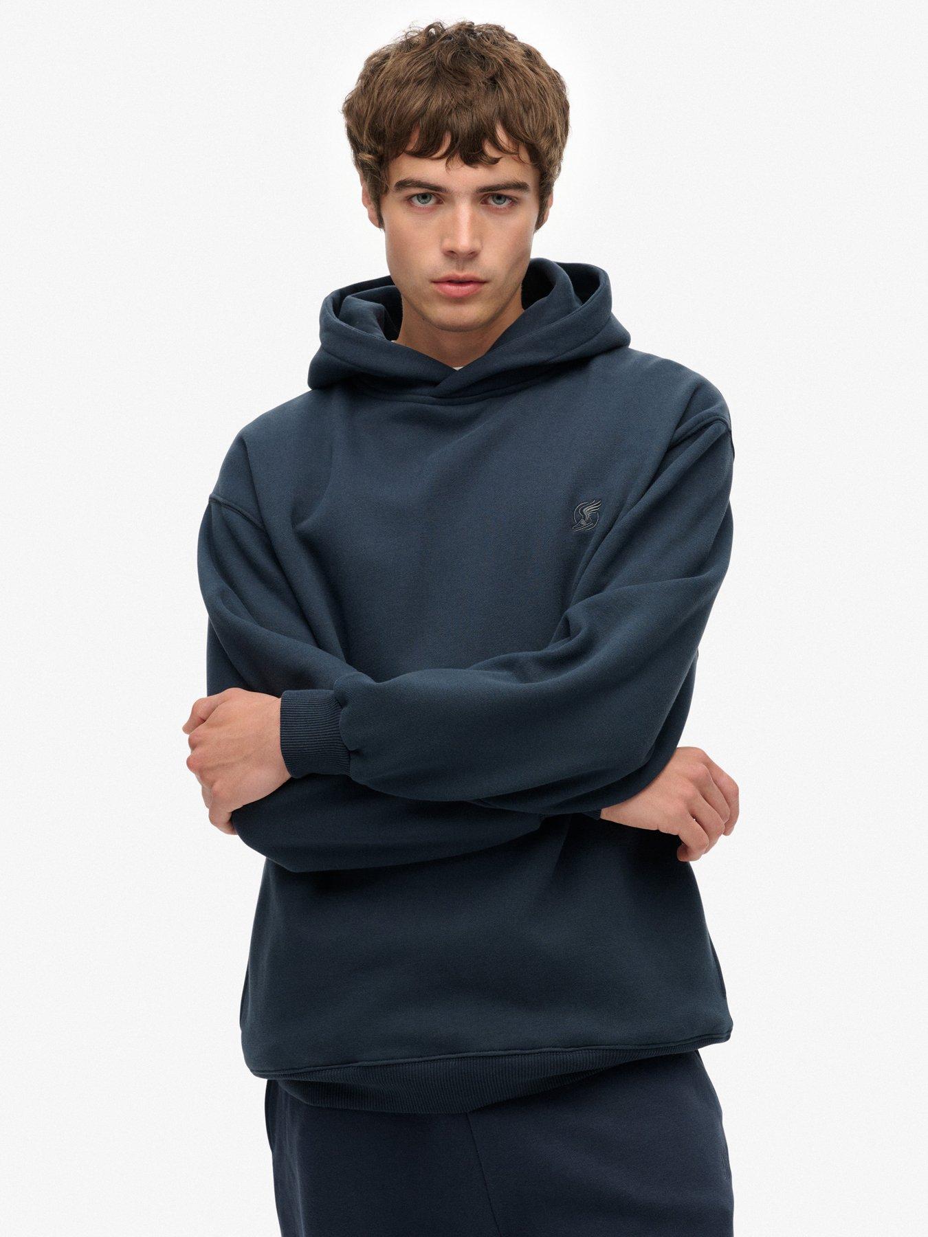  image of superdry-oversized-hoodie-navy