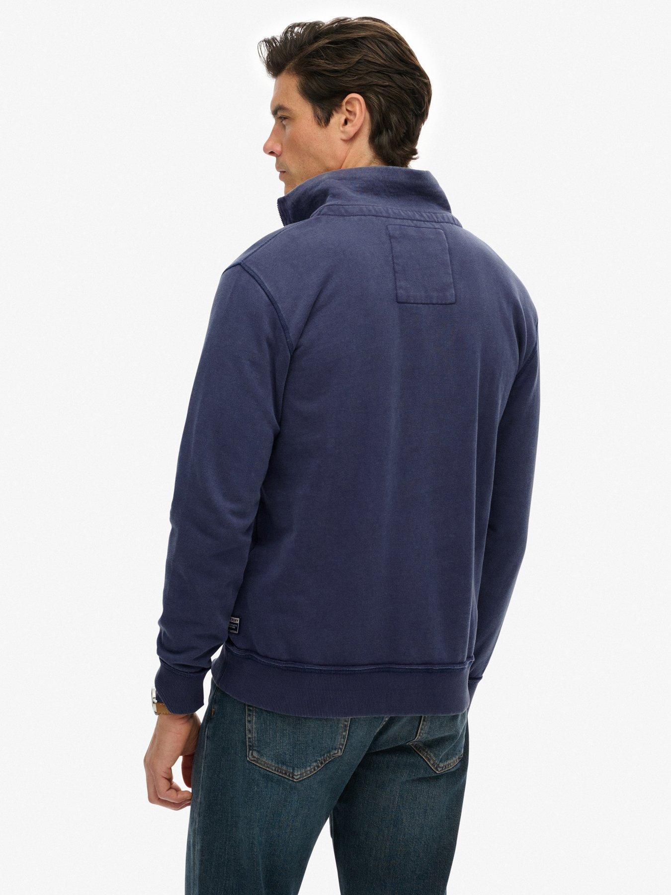  image of superdry-vintage-athletic-zip-henley-blue