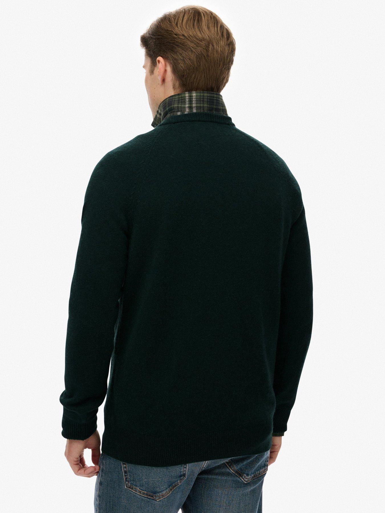  image of superdry-wool-blend-knitted-jumper-forest-green