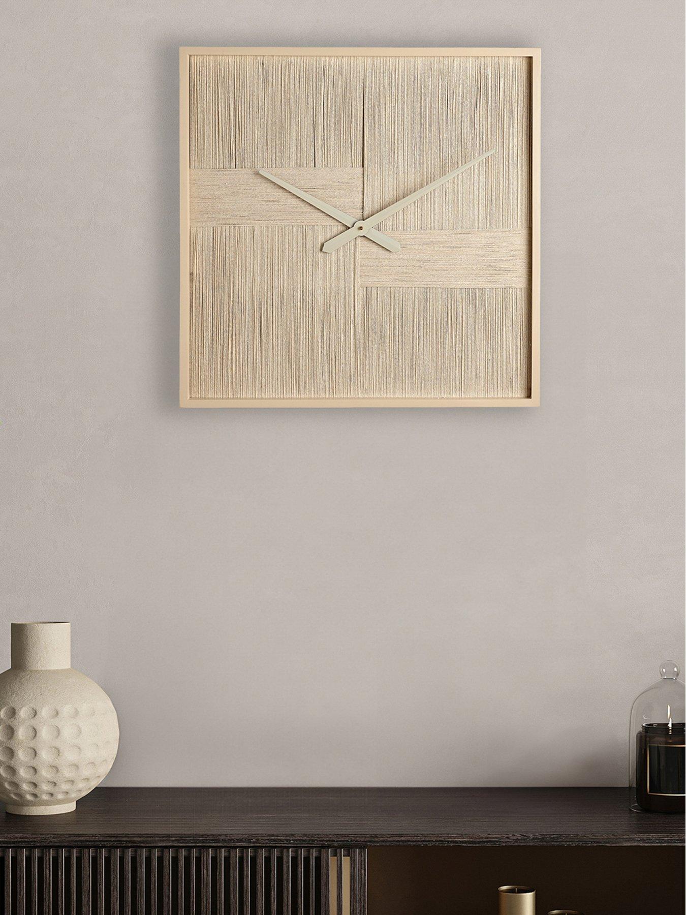  image of hestia-thread-wall-art-clock-cream
