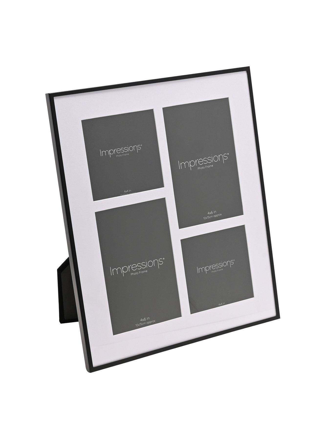 Hestia Impressions Black With White Mount Rectangular 4 Aperture Photo Frame