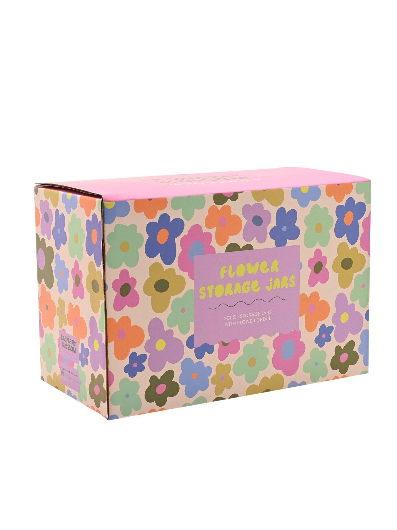 Image 4 of 4 of Hestia Raspberry Blossom Set Of 2 Flower Storage Jars