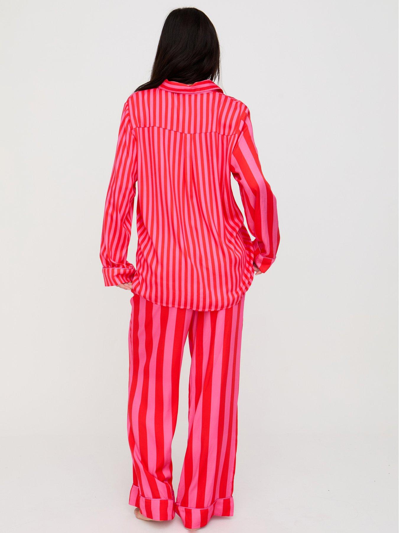 Image 2 of 5 of Lily & Lionel Evie Mixed Stripe Printed Pjyama Set - Pink