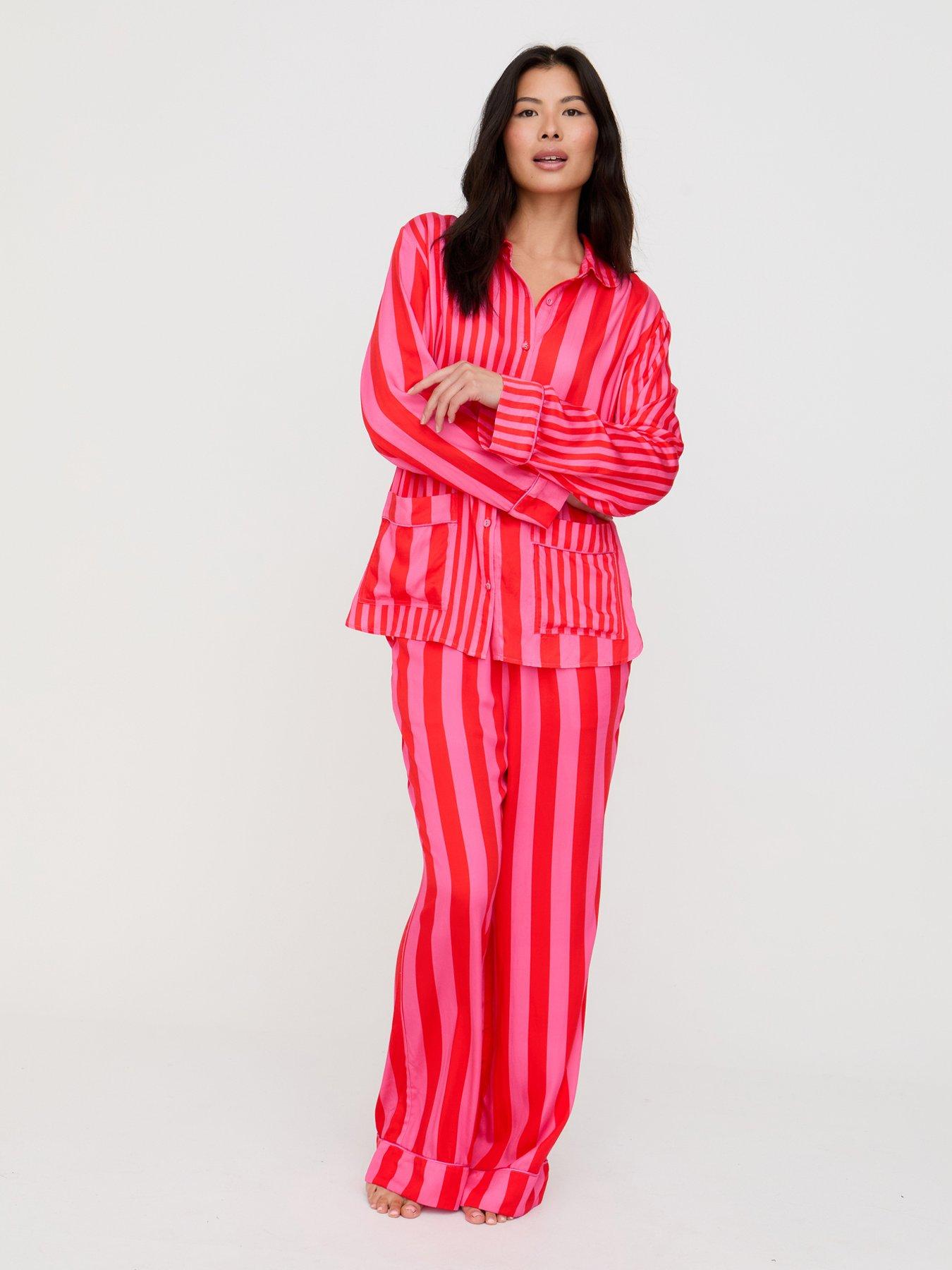 Image 3 of 5 of Lily & Lionel Evie Mixed Stripe Printed Pjyama Set - Pink