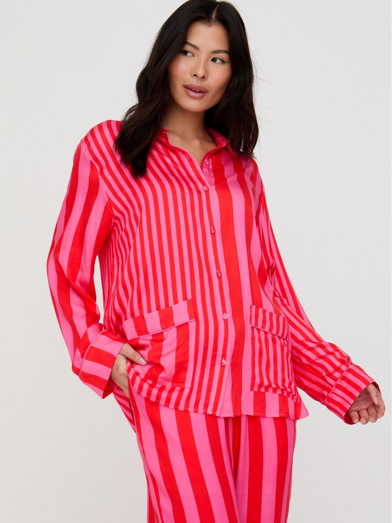 Image 4 of 5 of Lily & Lionel Evie Mixed Stripe Printed Pjyama Set - Pink