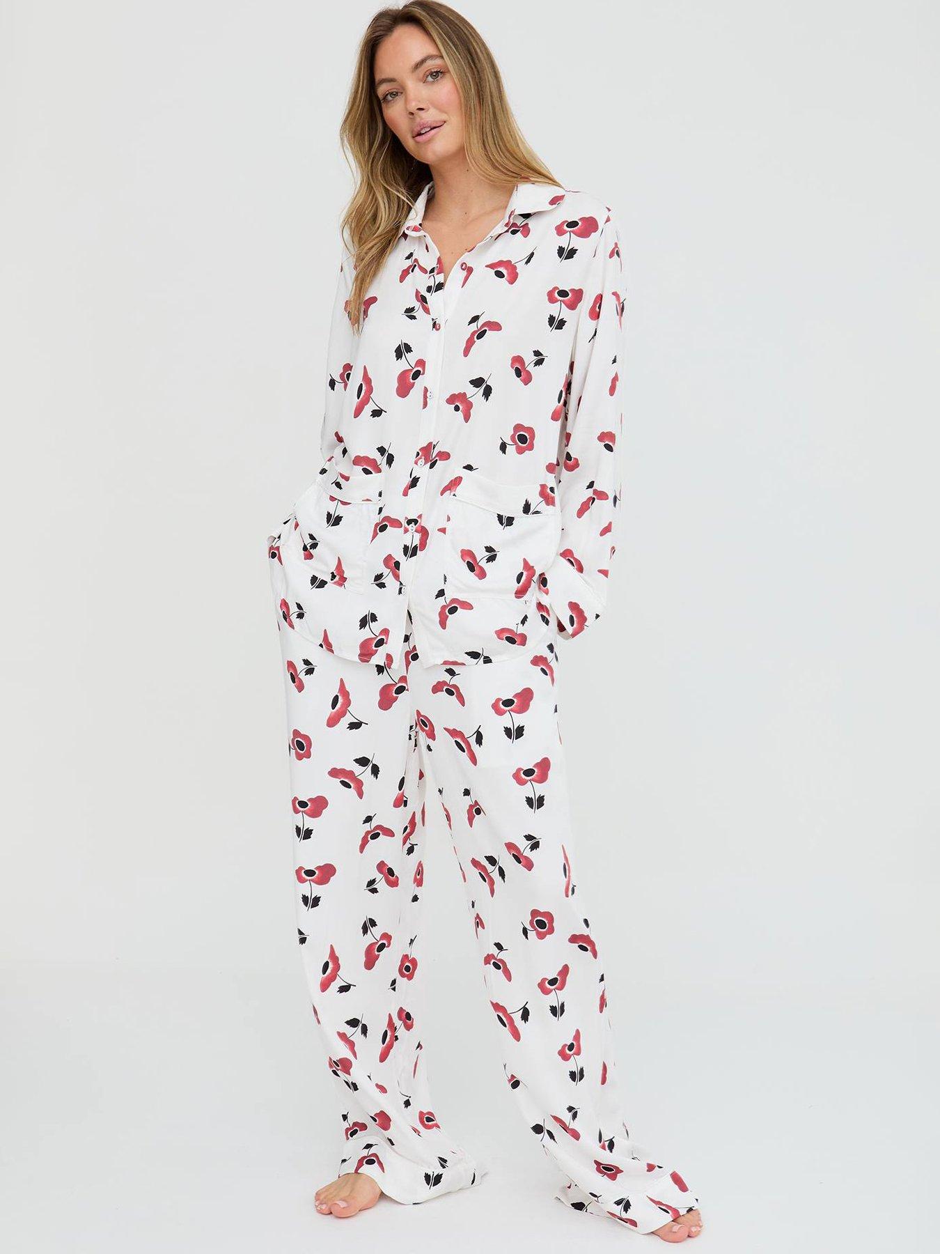 lily-lionel-evie-red-poppy-printed-pjyama-set-white