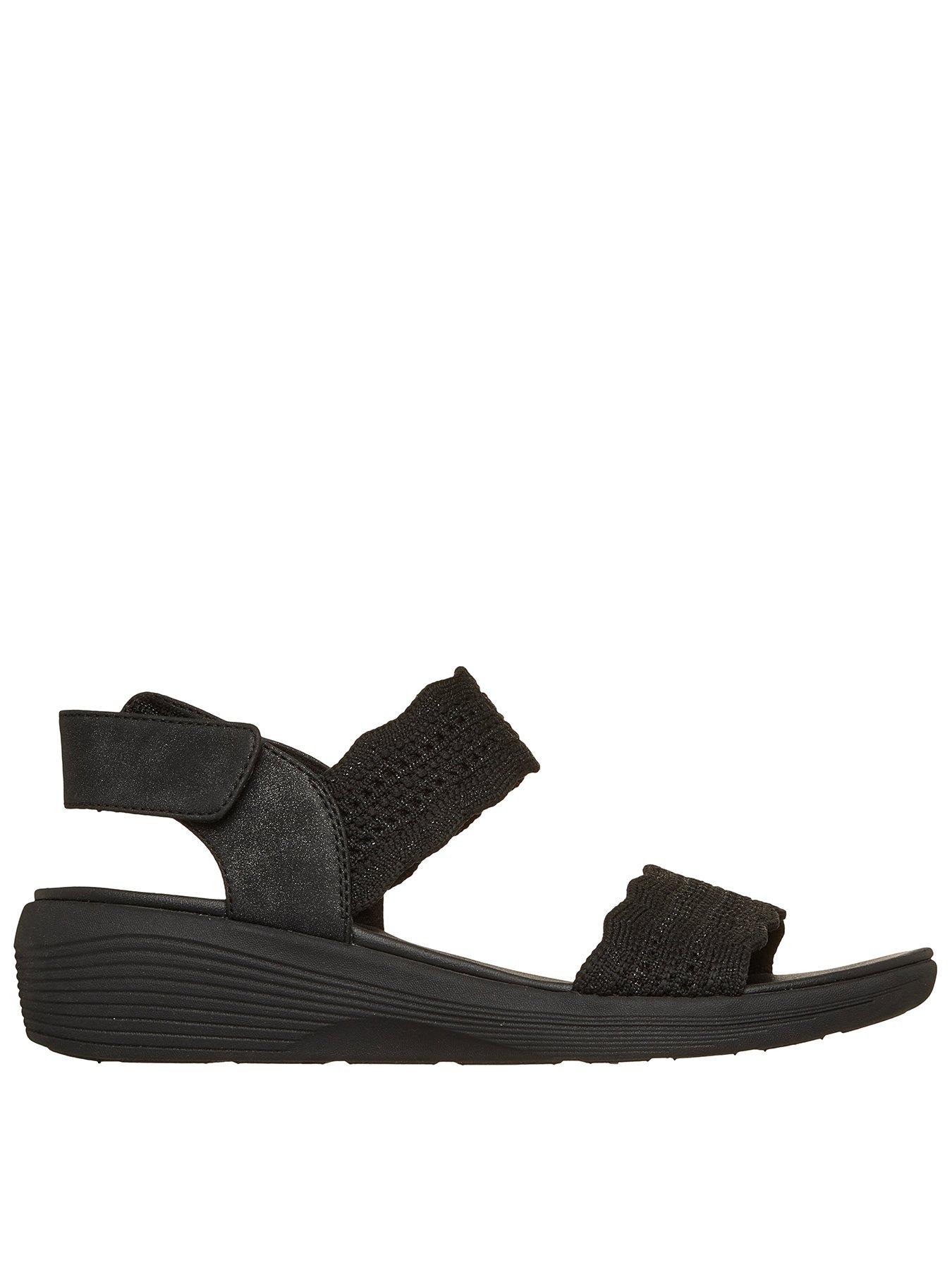 Skechers Arya Slingback Sandal - Metallic Knit - Black