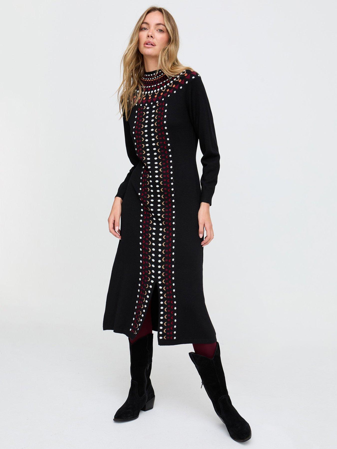  image of raffya-jethro-geometric-printed-maxi-dress-black