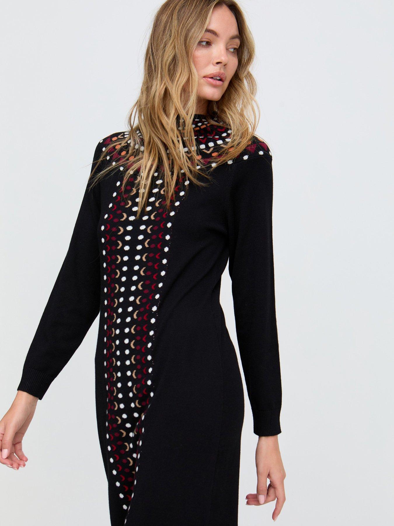  image of raffya-jethro-geometric-printed-maxi-dress-black