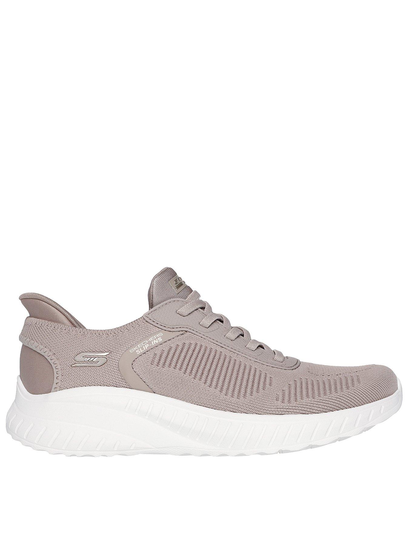 Skechers Wide Fit Bobs Squad Chaos Current Muse Slip-ins Trainer - Taupe
