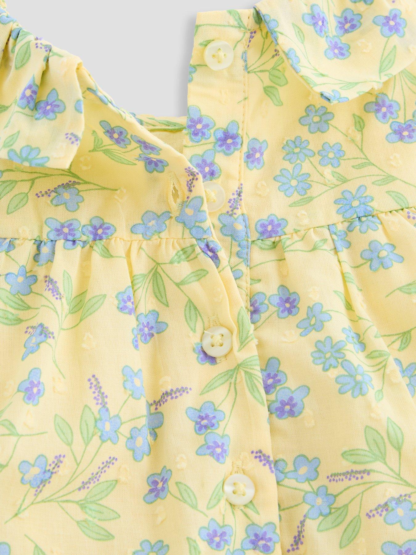 Image 4 of 5 of The Very Collection Baby Girl Ditsy Woven Dress And Knicker Set