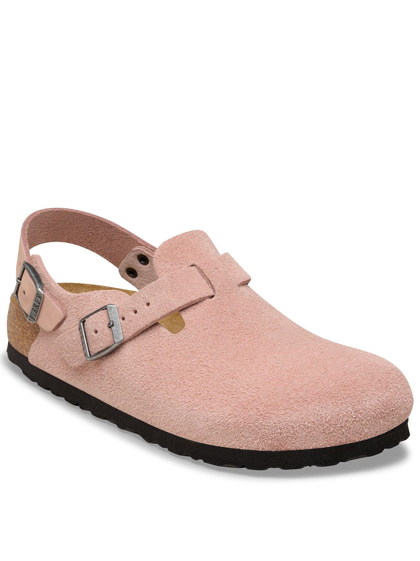 Birkenstock Tokio Suede Clog Shoe - Pink Clay
