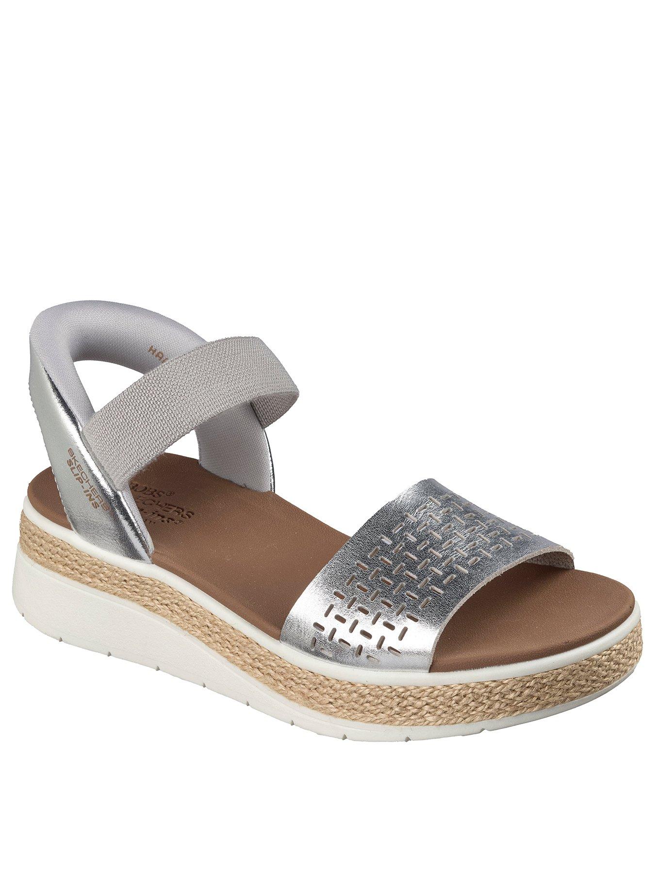 Image 2 of 5 of Skechers Bobs Sun Raystep Aside Slip-ins Wedge Sandals - Silver&nbsp;