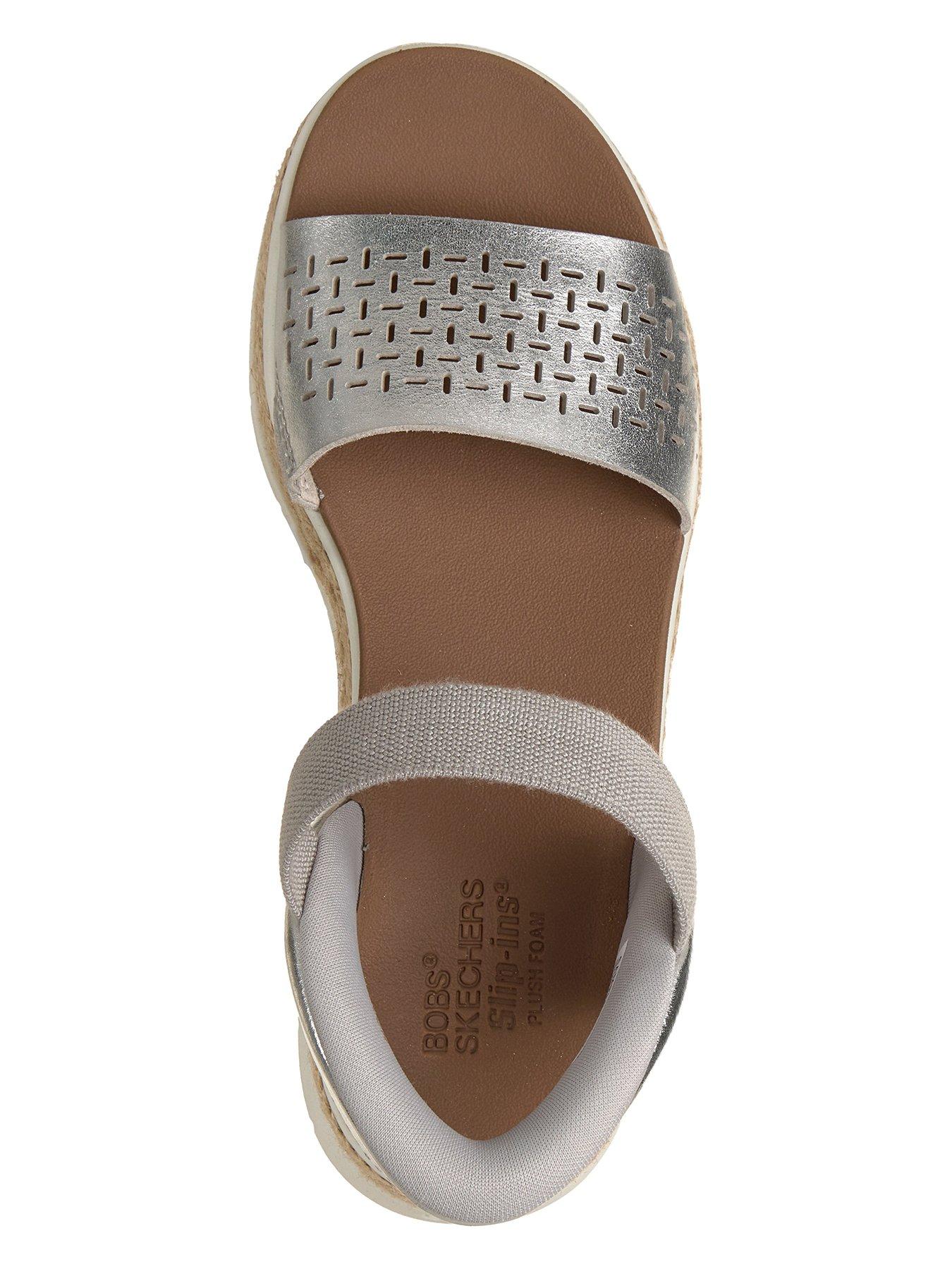 Image 3 of 5 of Skechers Bobs Sun Raystep Aside Slip-ins Wedge Sandals - Silver&nbsp;