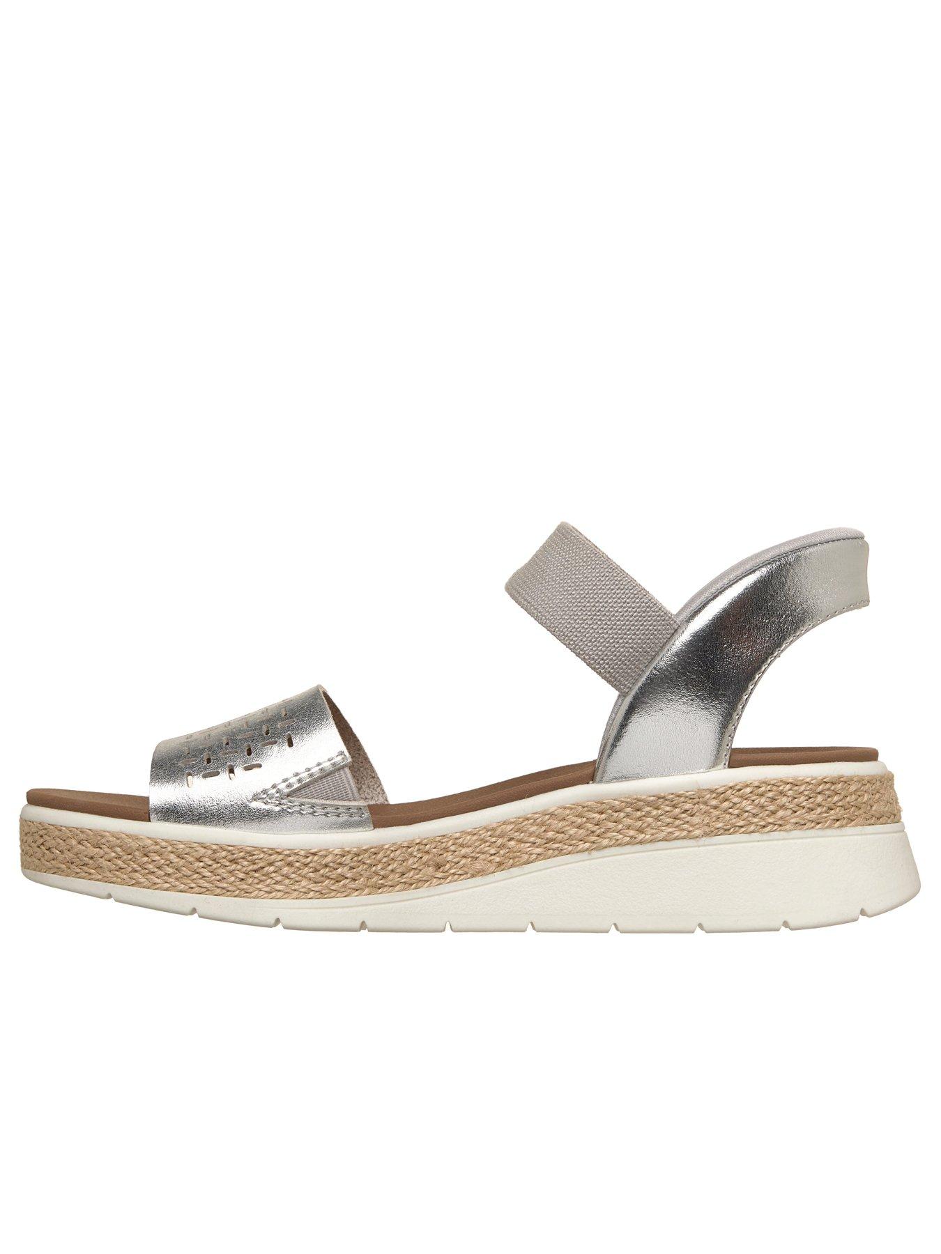 Image 5 of 5 of Skechers Bobs Sun Raystep Aside Slip-ins Wedge Sandals - Silver&nbsp;