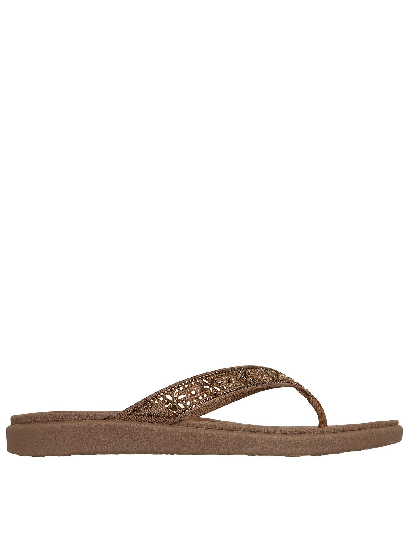 Image 1 of 5 of Skechers Meditation Luxe Toe-Post Sandal - Mocha Knit