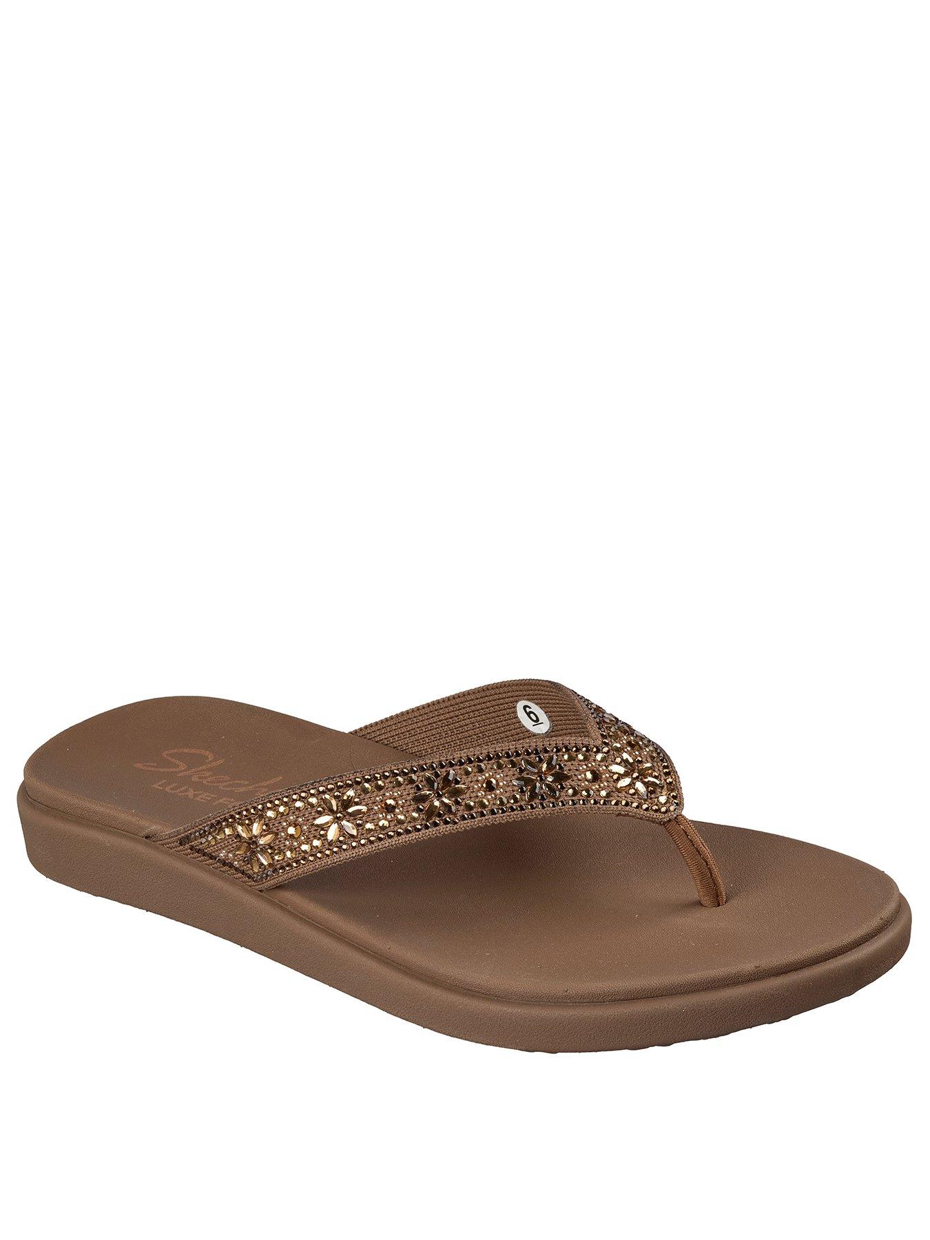 Image 2 of 5 of Skechers Meditation Luxe Toe-Post Sandal - Mocha Knit