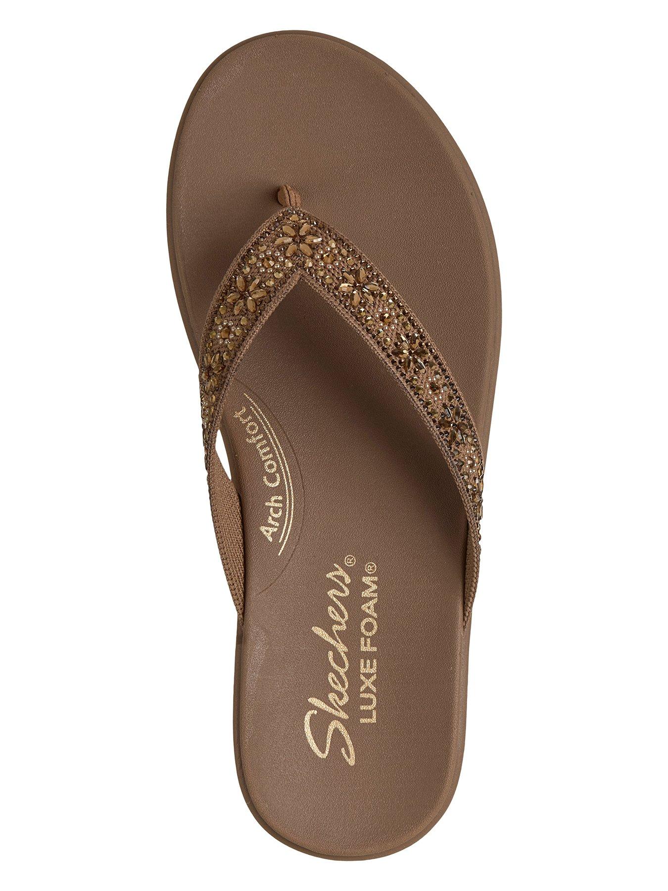 Image 3 of 5 of Skechers Meditation Luxe Toe-Post Sandal - Mocha Knit