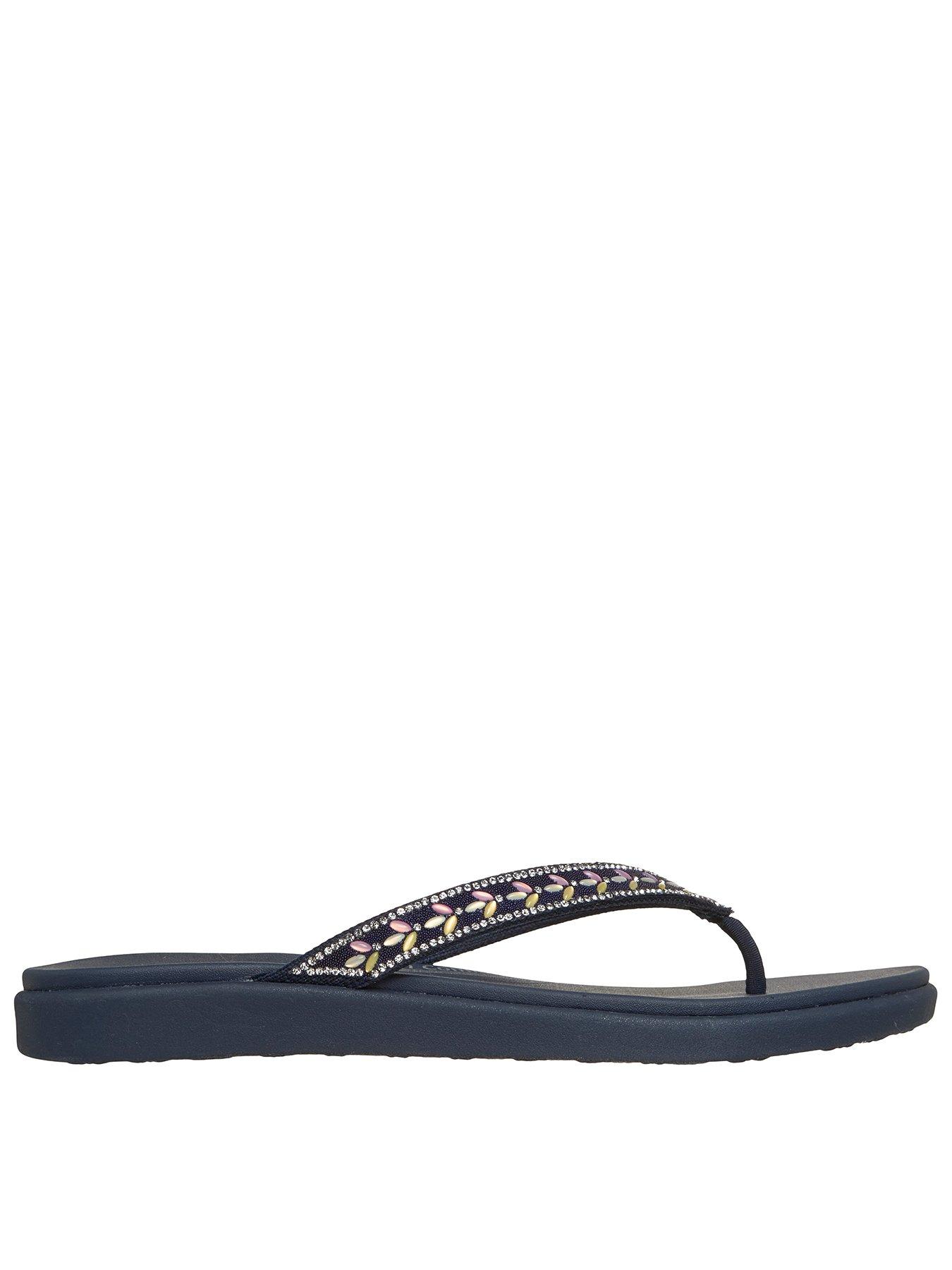 Skechers Meditation Luxe Toe-post Sandal - Navy Multi Knit