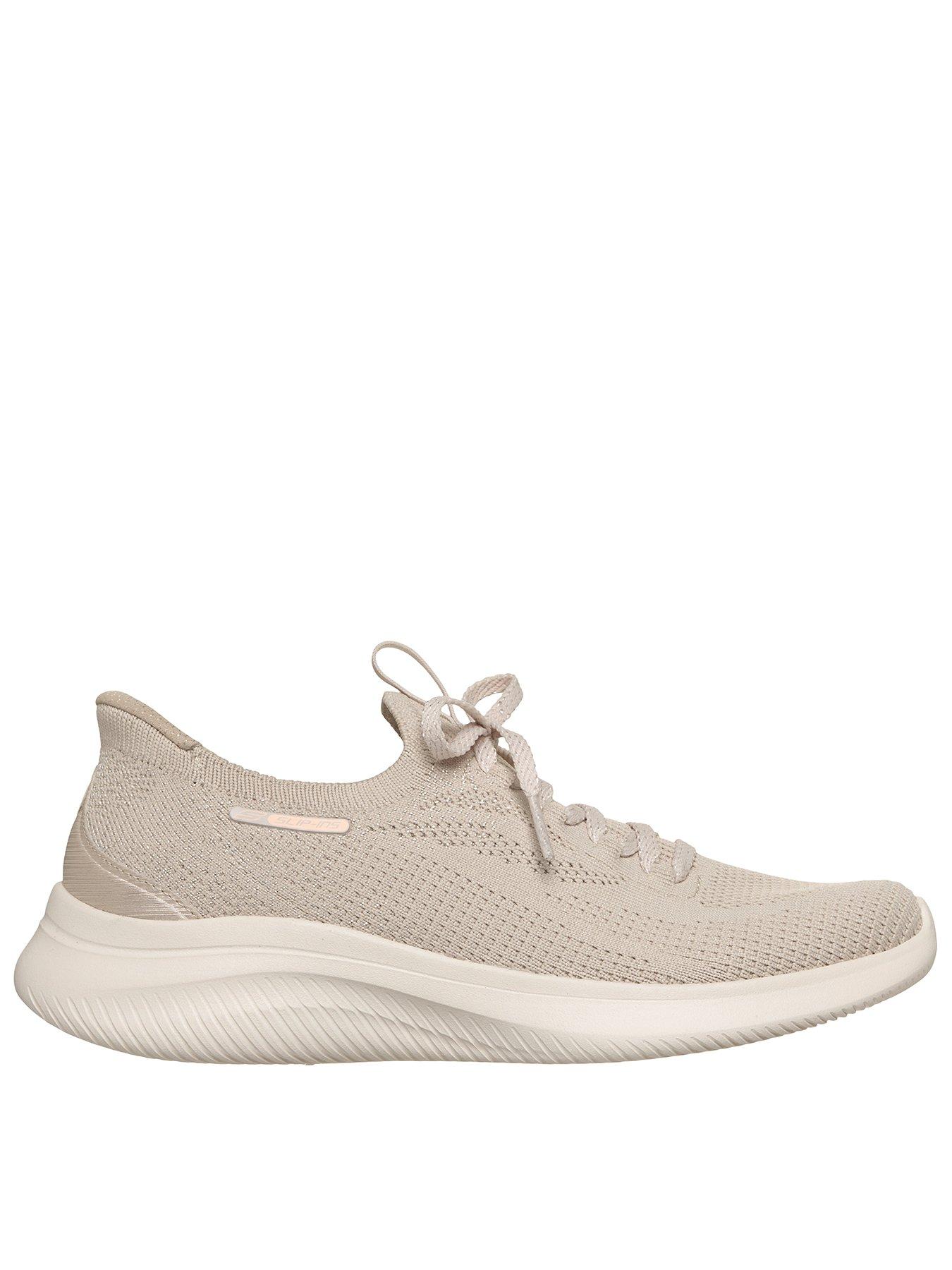 Skechers Wide Fit Ultra Flex 40 Slip-Ins Trainer - Cream
