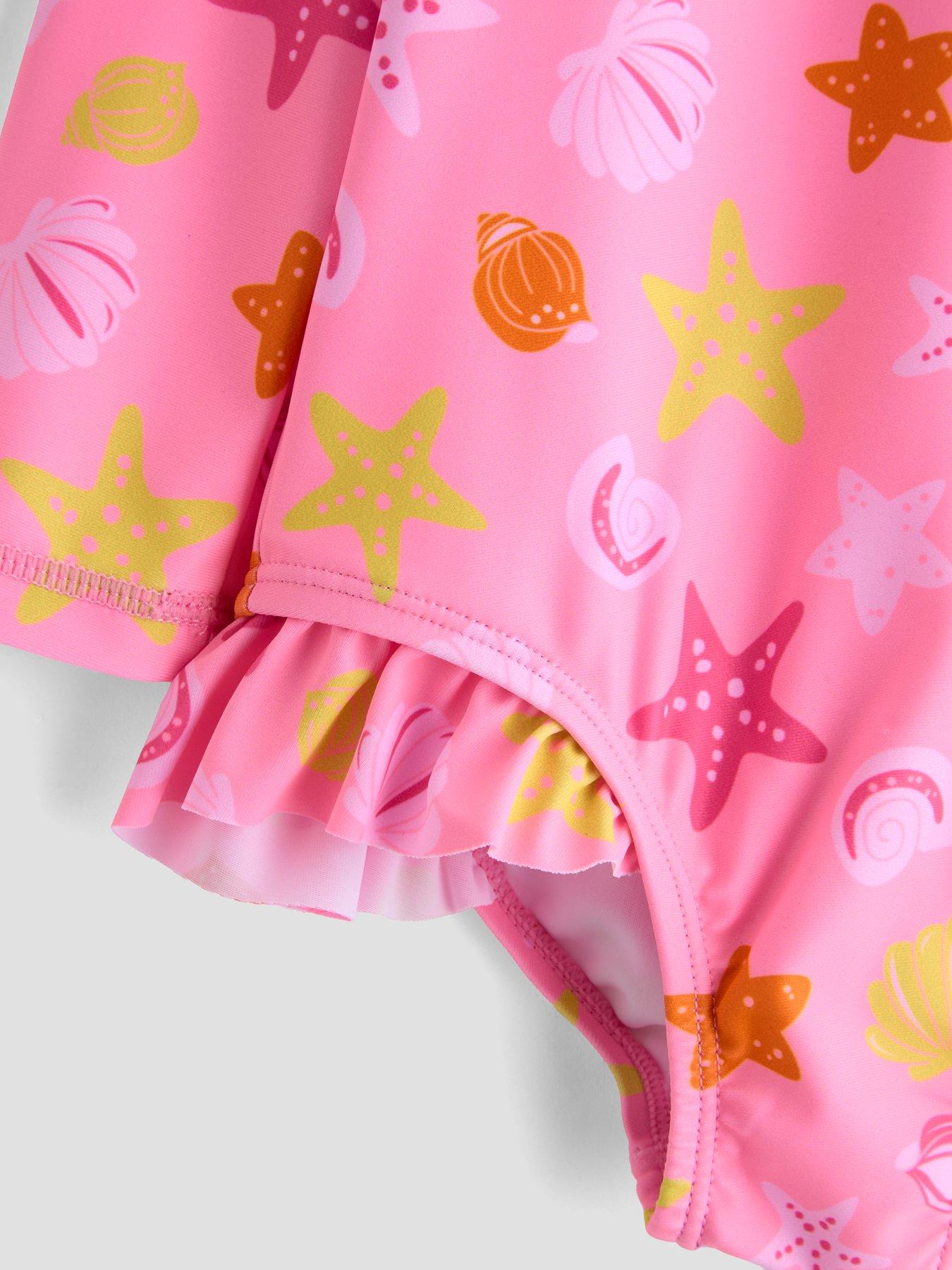 Image 3 of 4 of The Very Collection Baby Girl Shell Print Sunsafe Swimsuit - Pink
