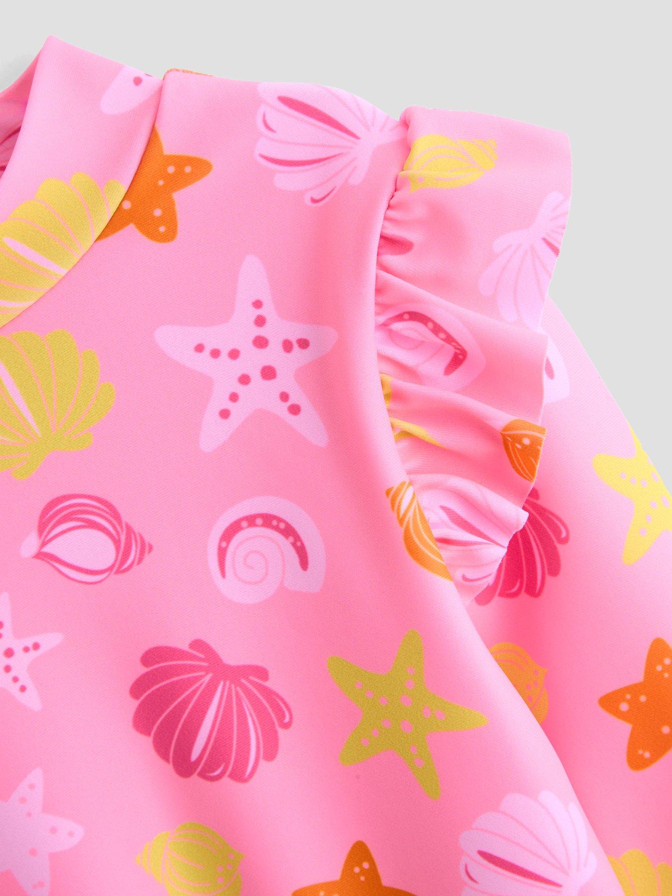 Image 4 of 4 of The Very Collection Baby Girl Shell Print Sunsafe Swimsuit - Pink
