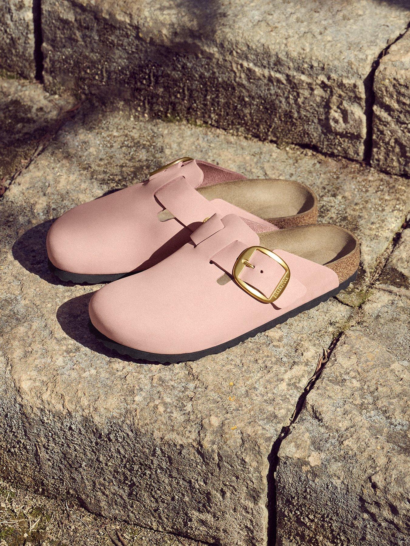 Birkenstock Boston Big Buckle Leather Shoe - Soft Pink