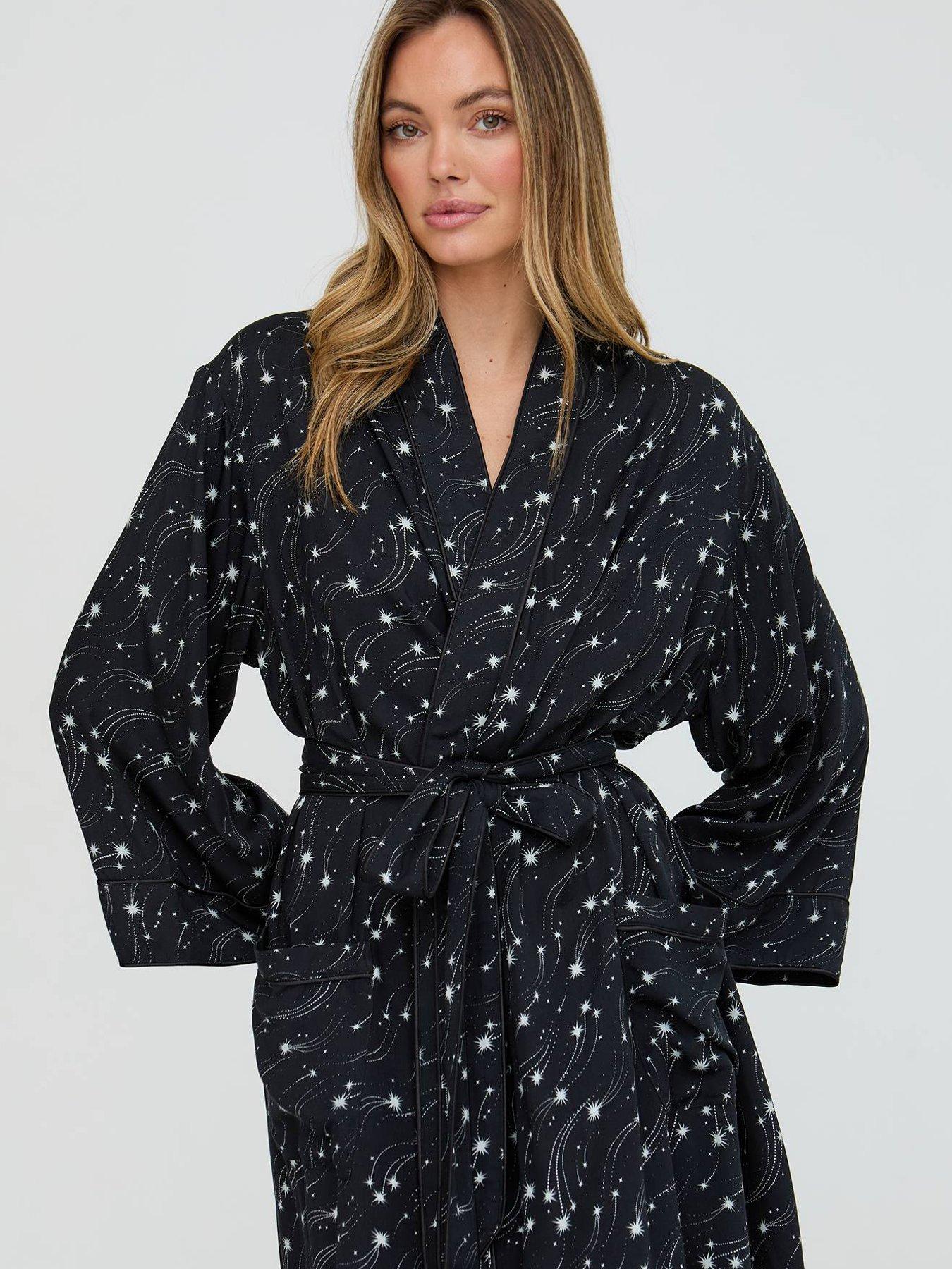  image of lily-lionel-corina-shooting-star-printed-robe-black