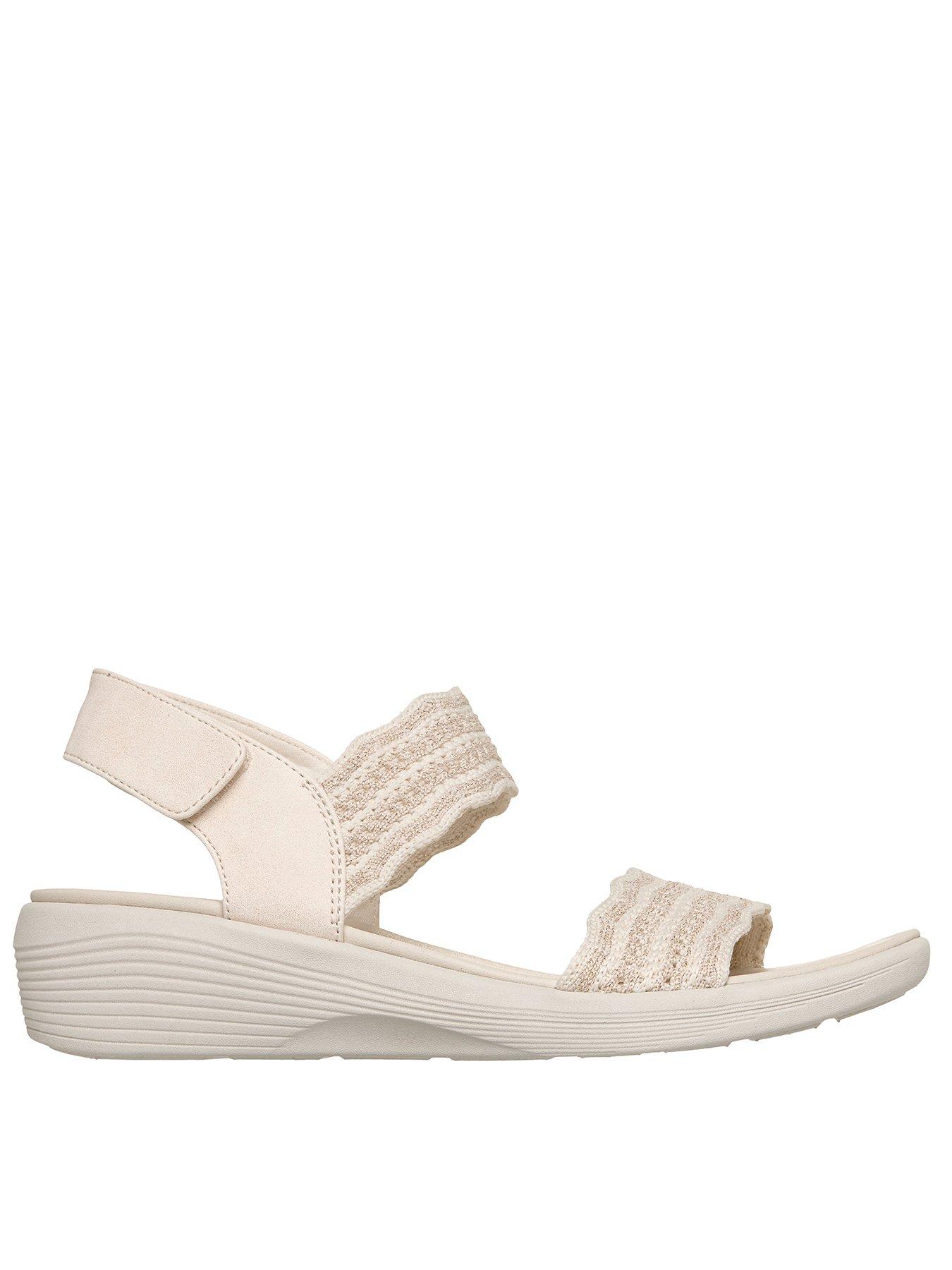 Skechers Arya Slingback Sandal - Off White Metallic Knit