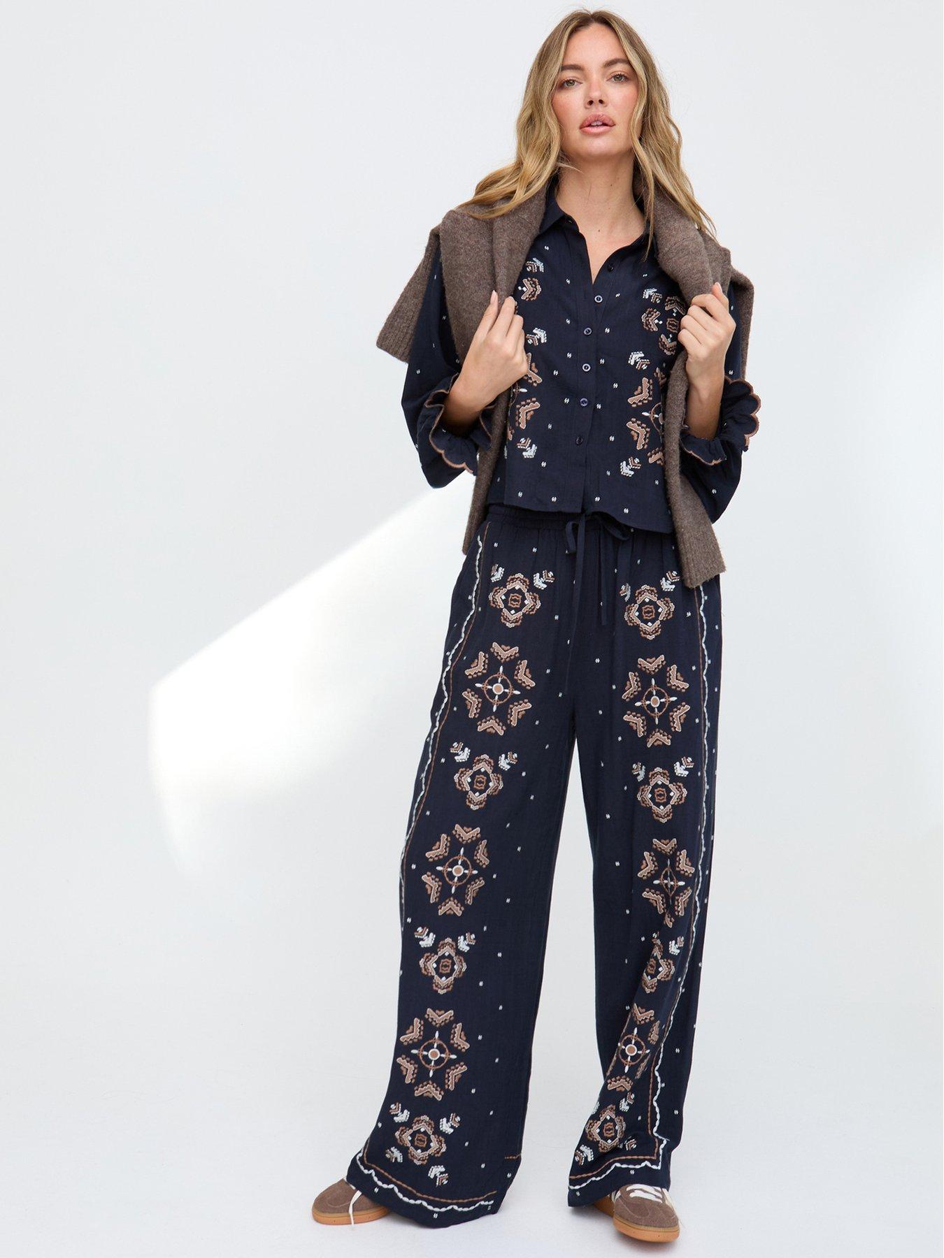 Raffya Penny Trouser - Navy