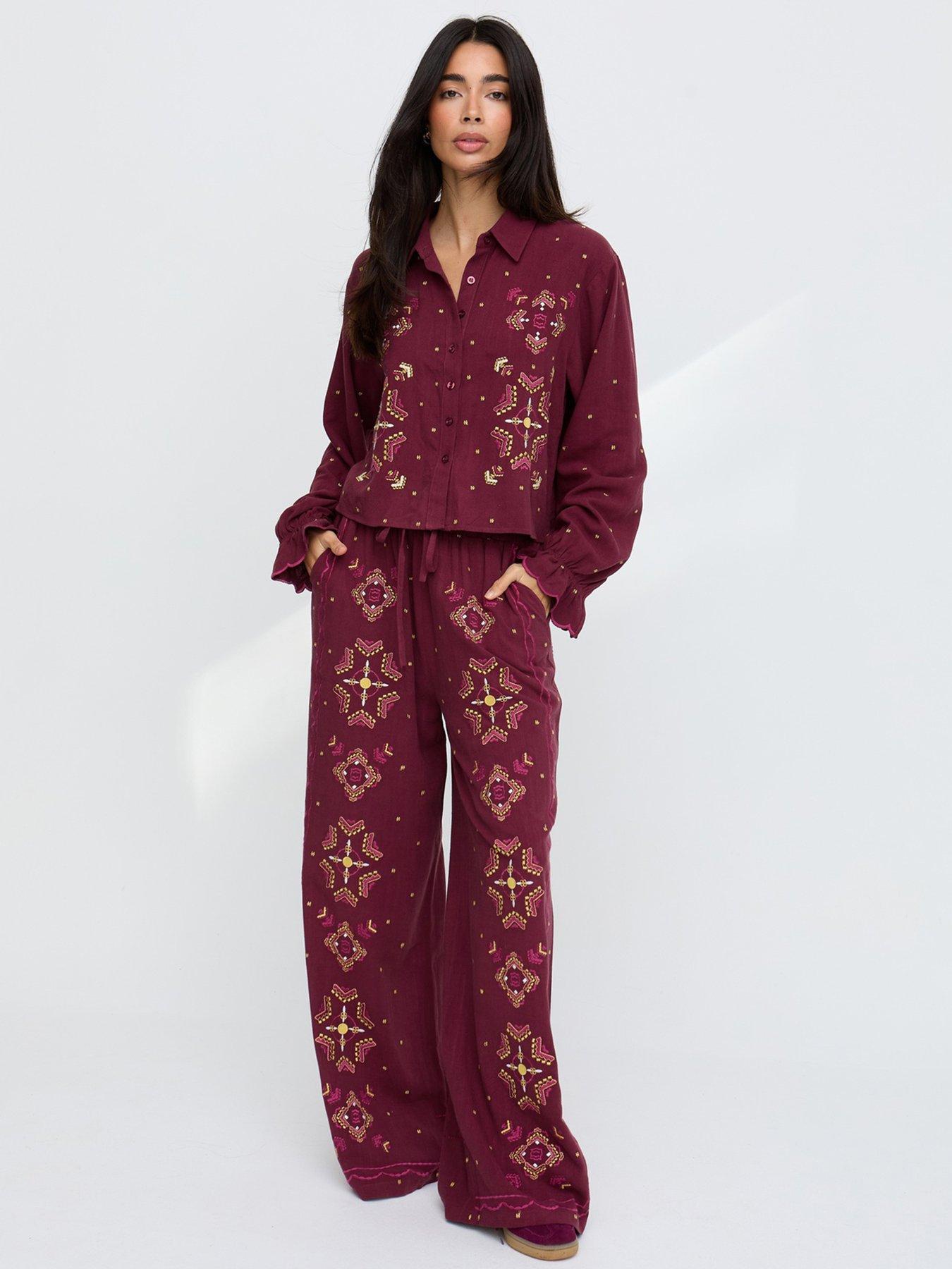 Raffya Penny Trouser - Aubergine Purple