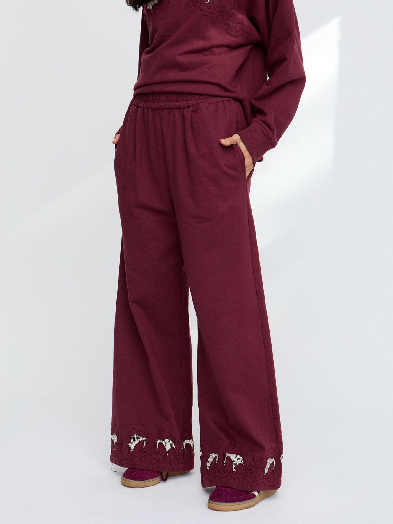 Raffya Lily-Anne Trouser - Dark Burgundy
