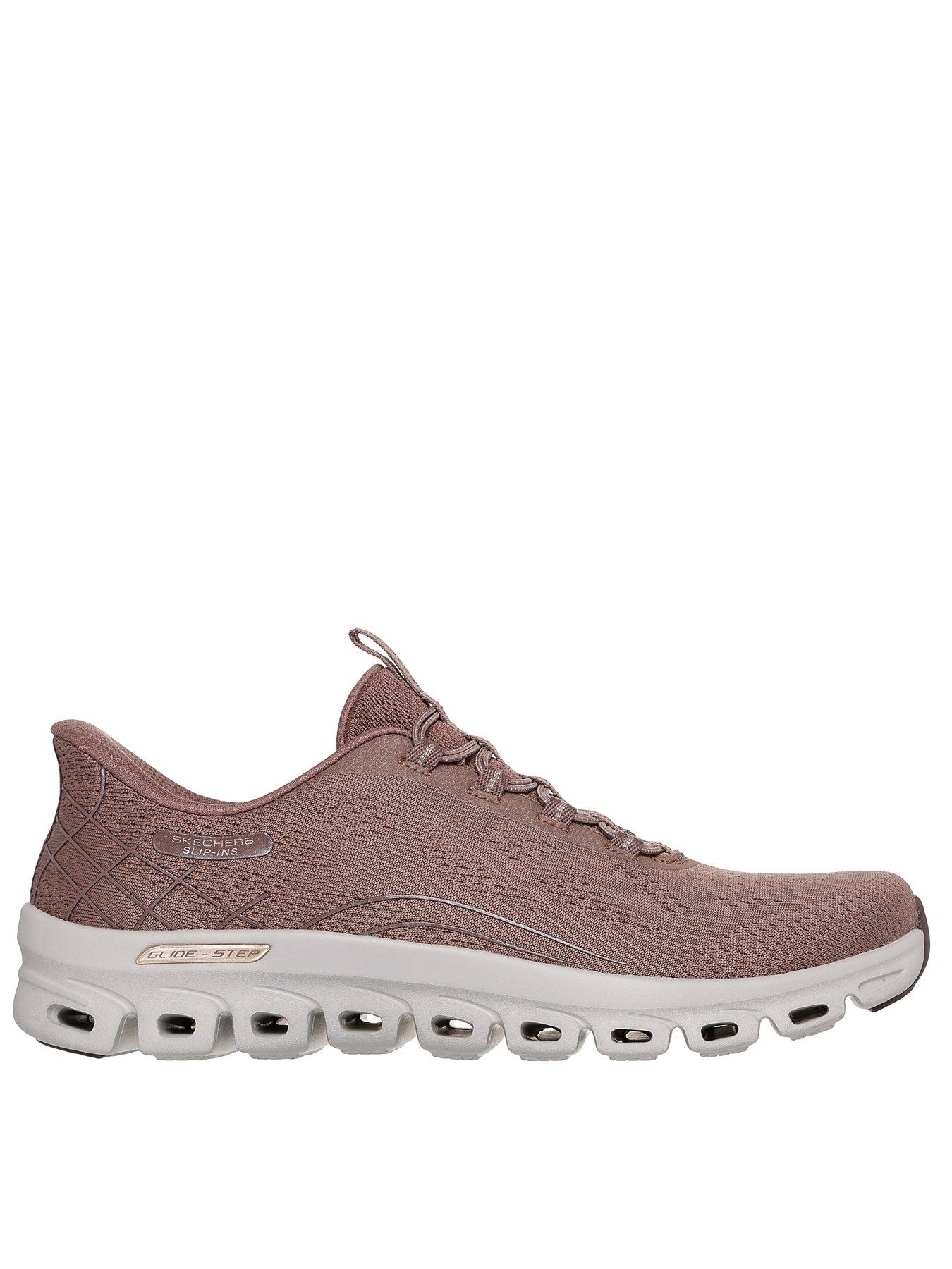  image of skechers-glide-step-elevate-amaze-trainer-burgundy
