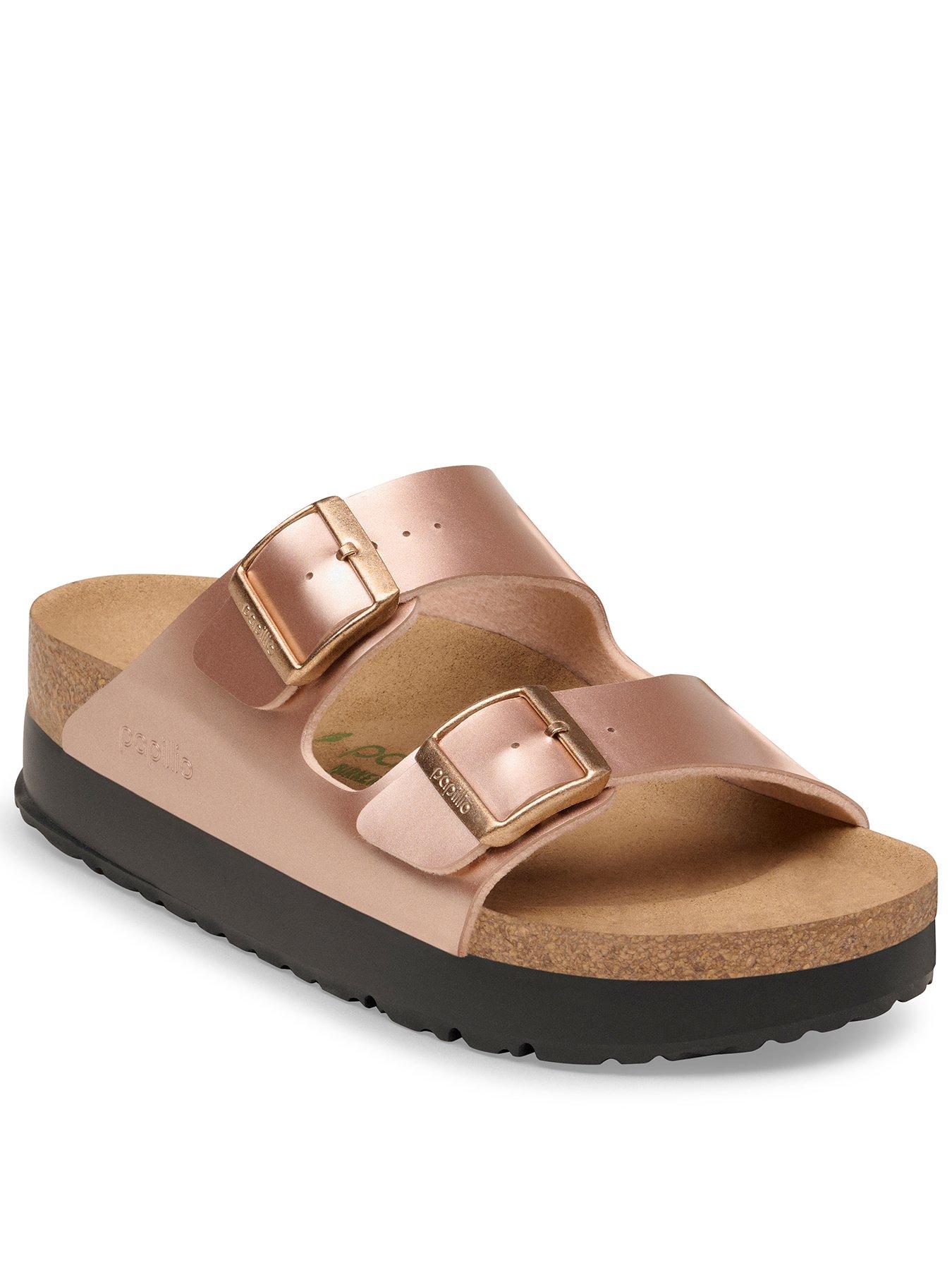 Birkenstock Arizona Flex Platform Birko-Flor Sandals - Metallic Pink