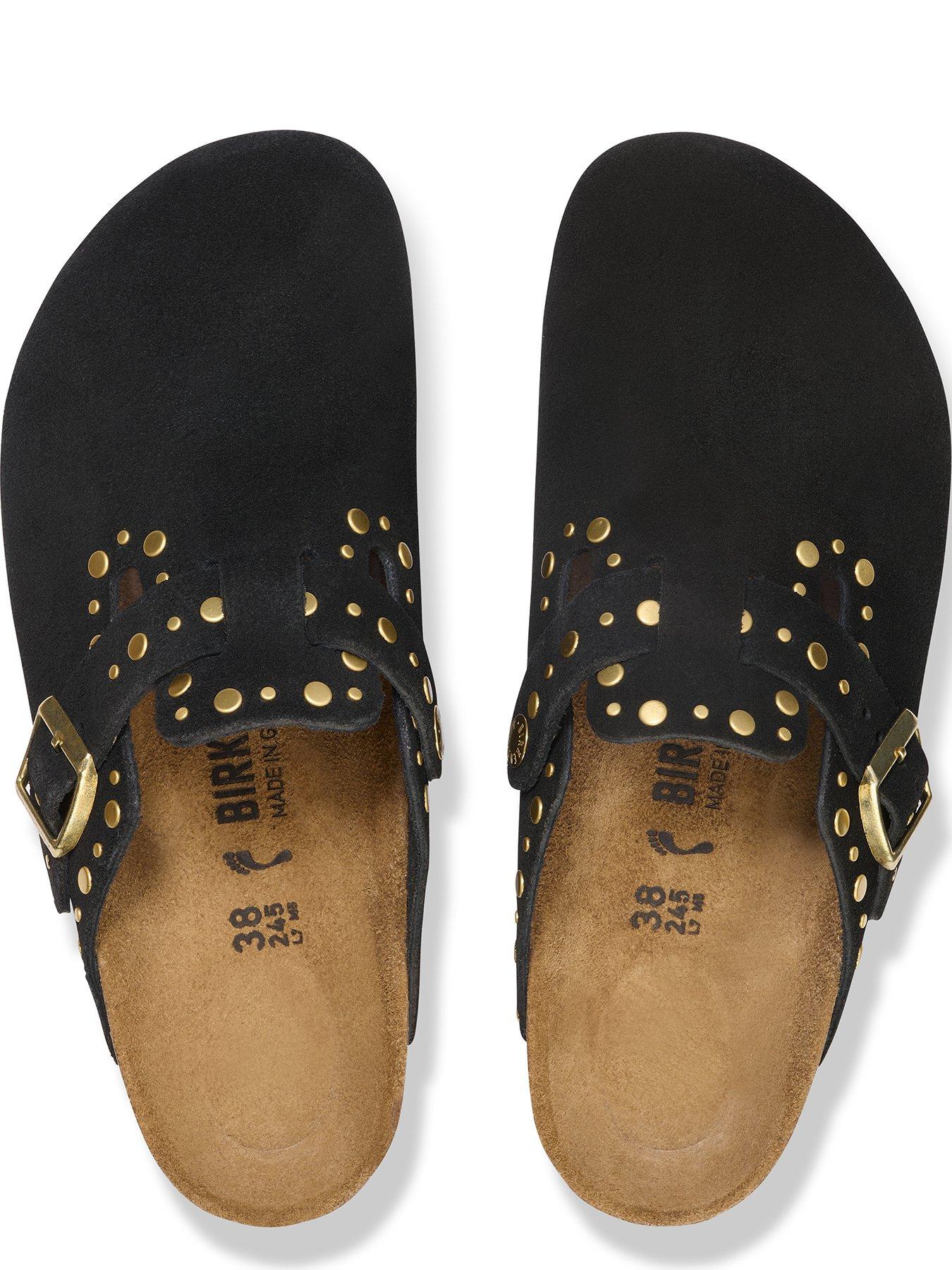 Image 3 of 3 of Birkenstock Womens Boston Suede Rivet Shoe - Black