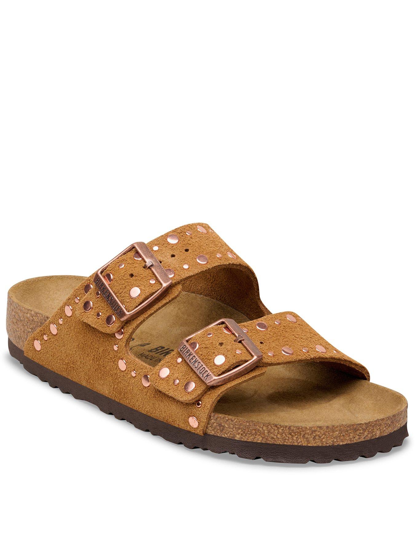 Birkenstock Arizona Rivet Suede Sandals - Brown