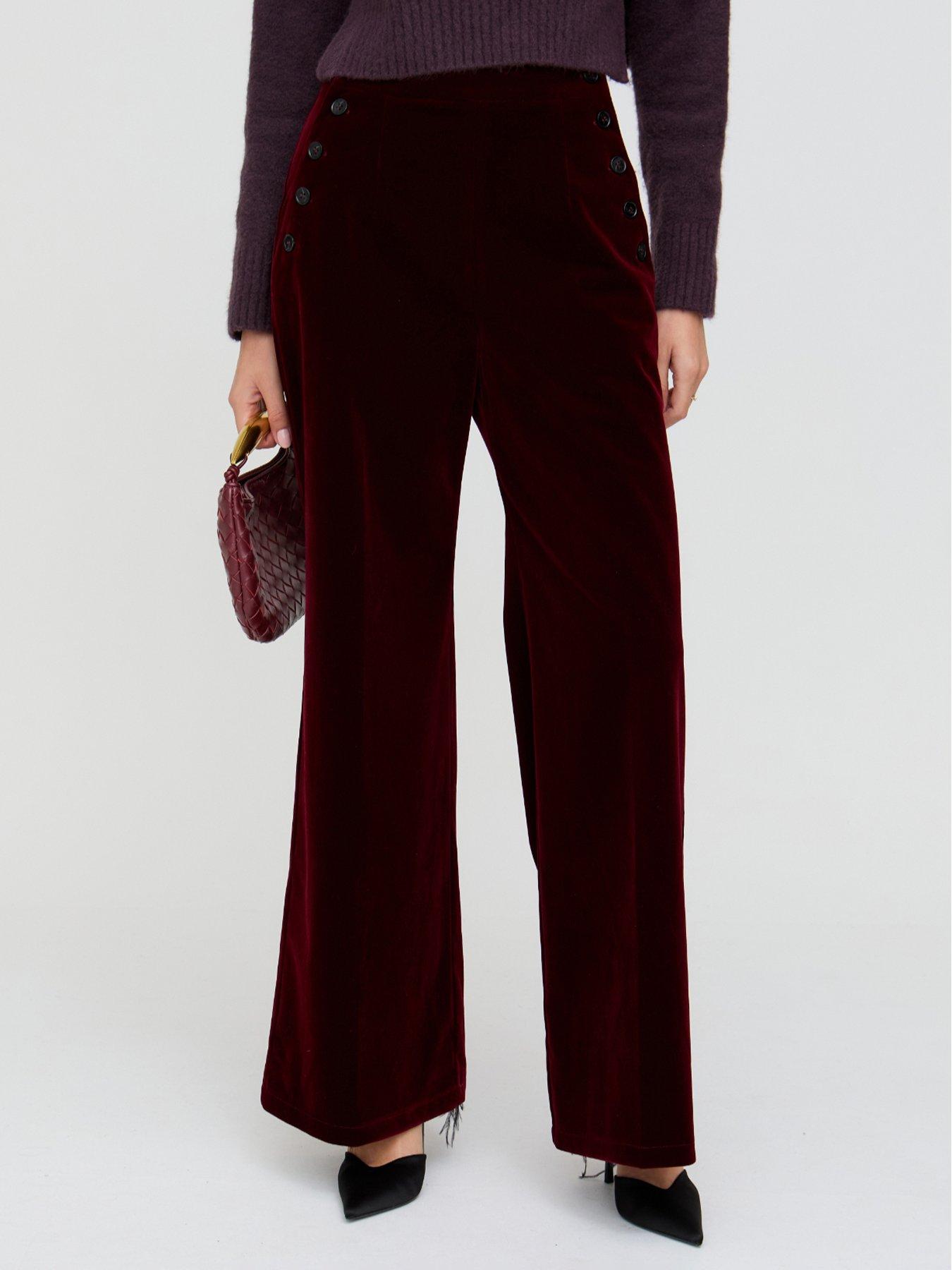  image of lily-lionel-maiden-velvet-trouser-burgundy-red