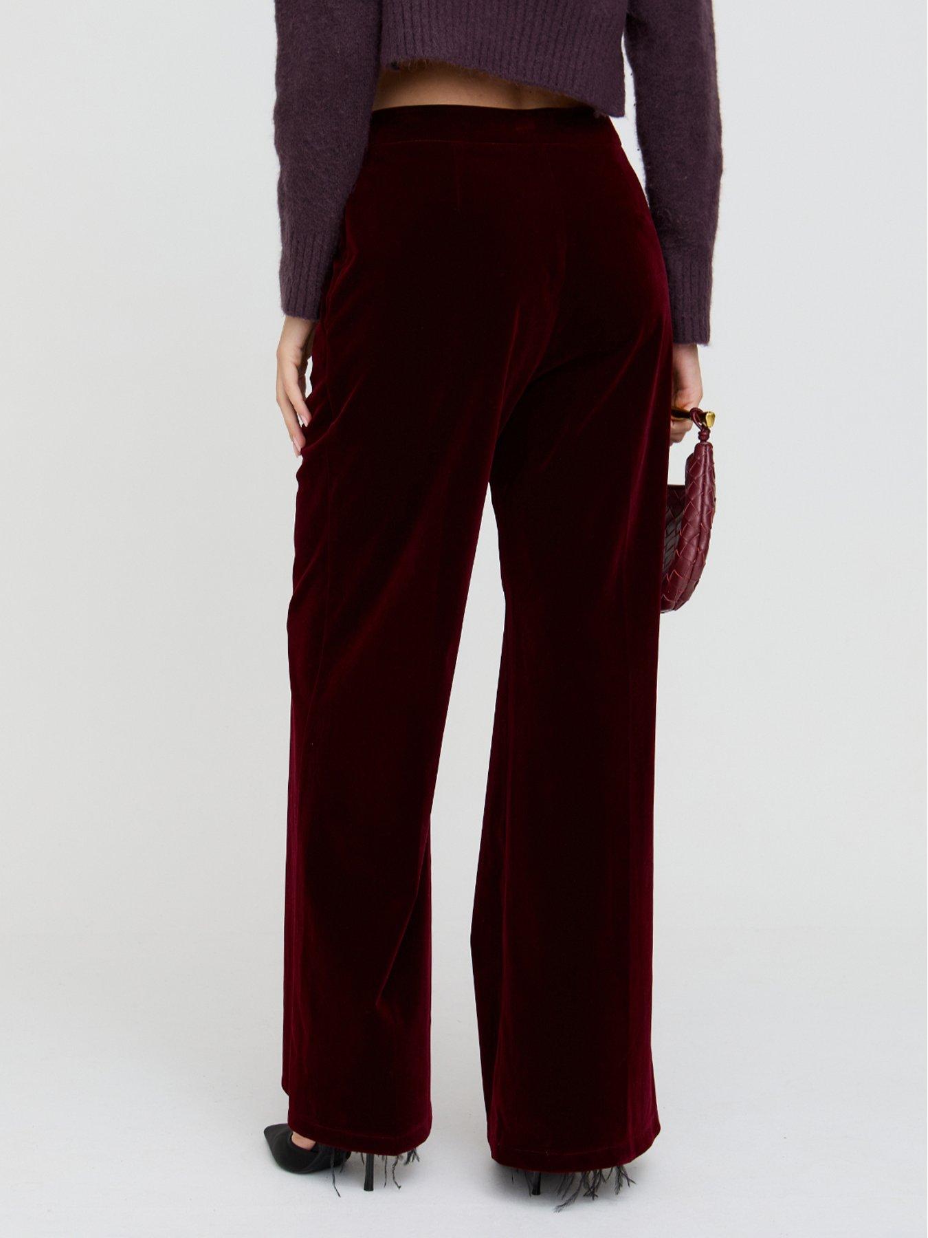  image of lily-lionel-maiden-velvet-trouser-burgundy-red