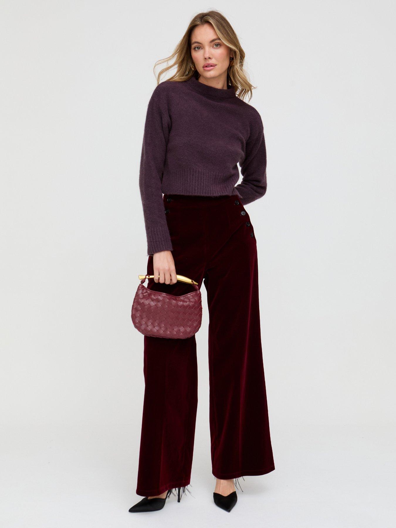  image of lily-lionel-maiden-velvet-trouser-burgundy-red