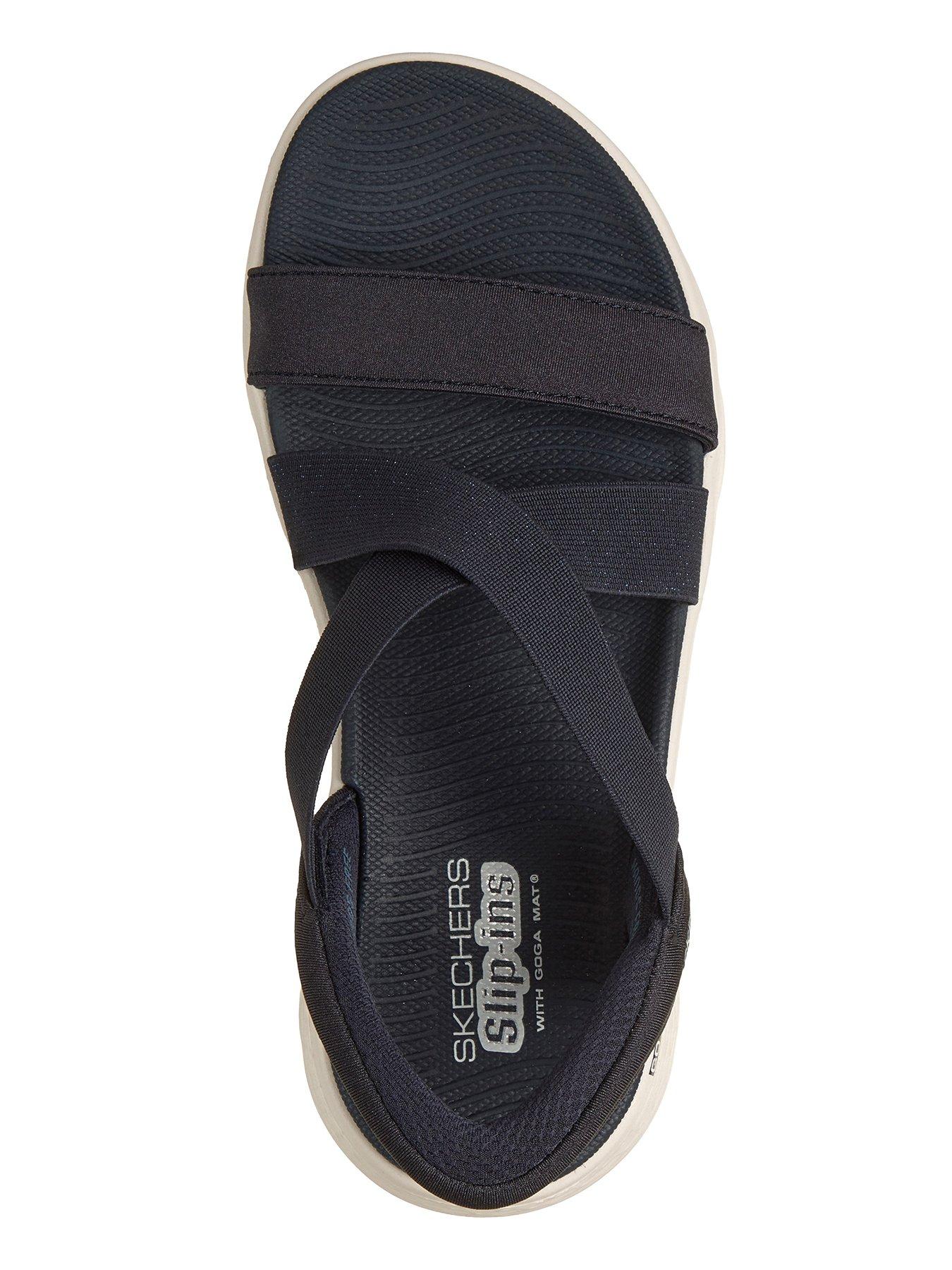 Image 3 of 5 of Skechers Go Walk Flex Glimmer Up Slip-ins Sandal - Navy Textile