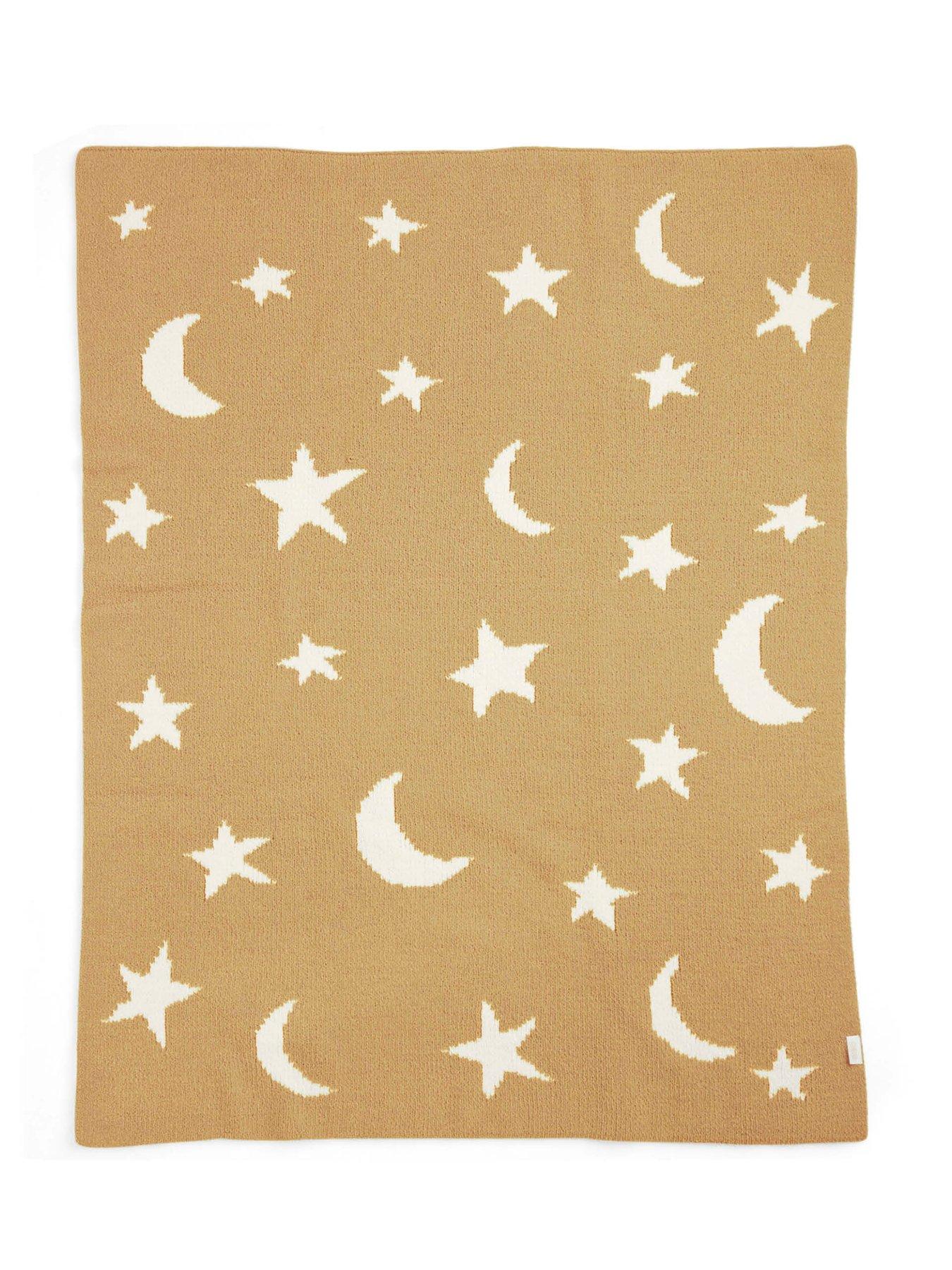 Image 3 of 4 of Mamas & Papas Chenille Blanket - Honey Moon/Star